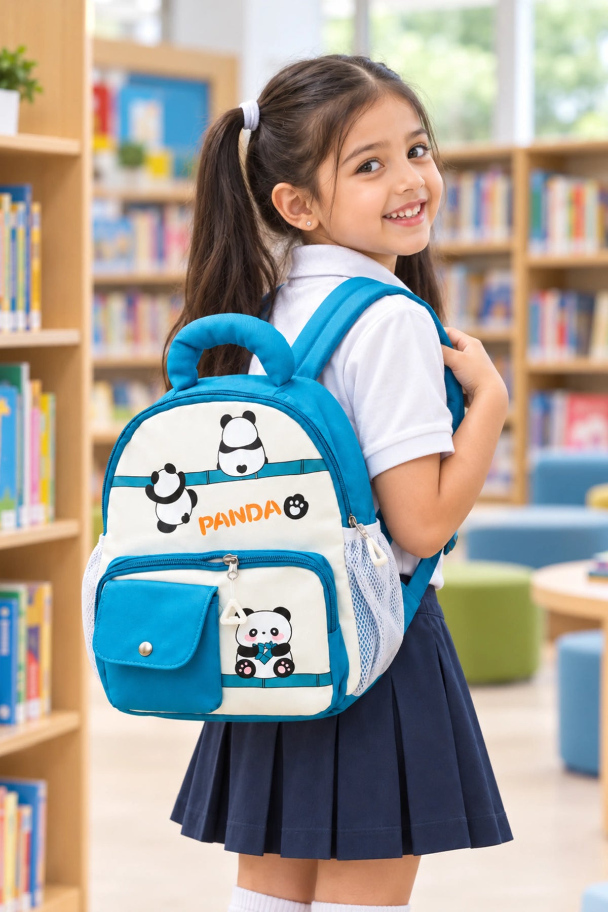 Kids Panda Print School Bag