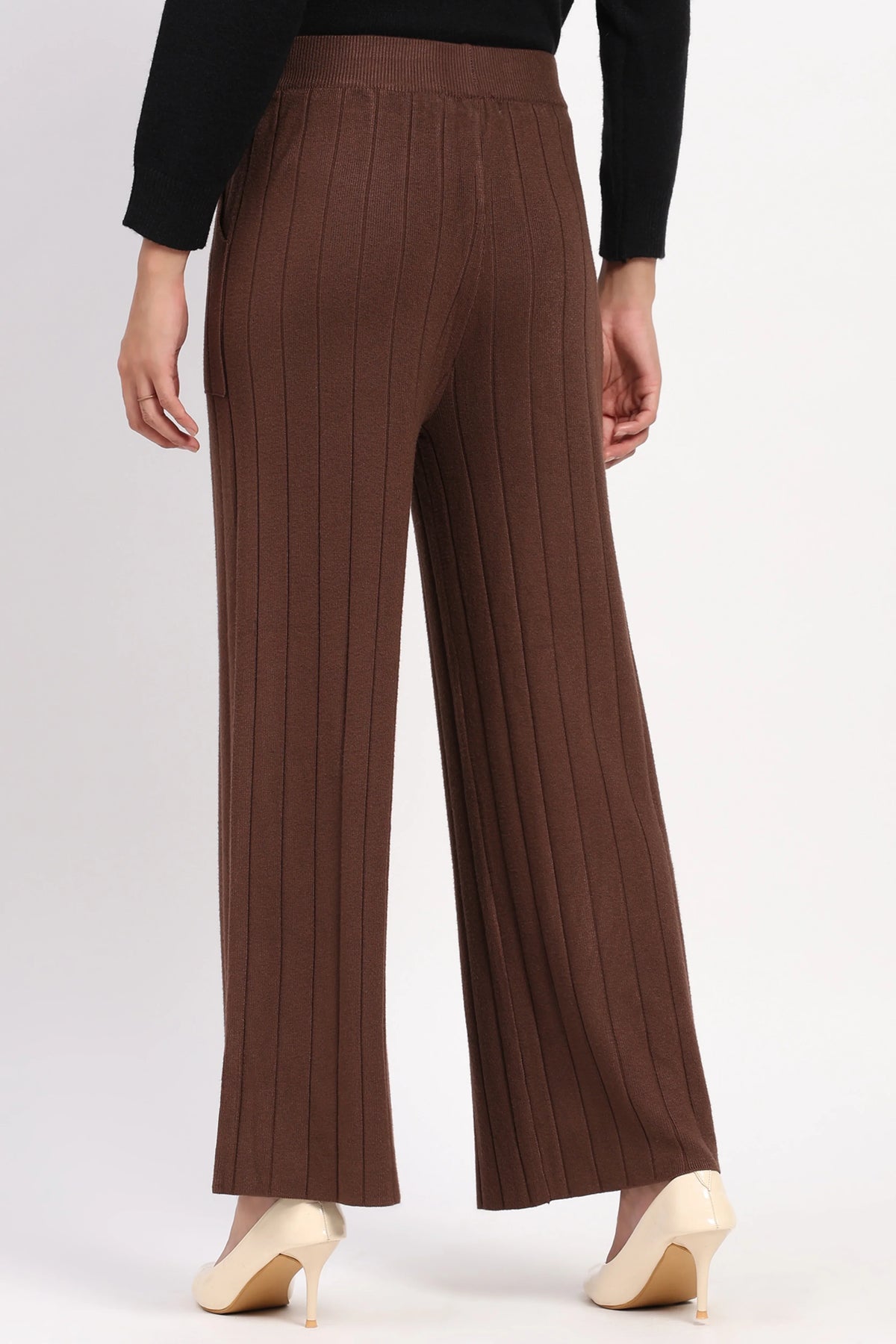Coffee Self Striped Winter Lower-Global Republic
