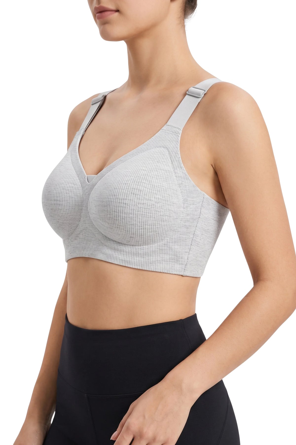 Light Grey Seamless Lightly Padded Bra-Global Republic