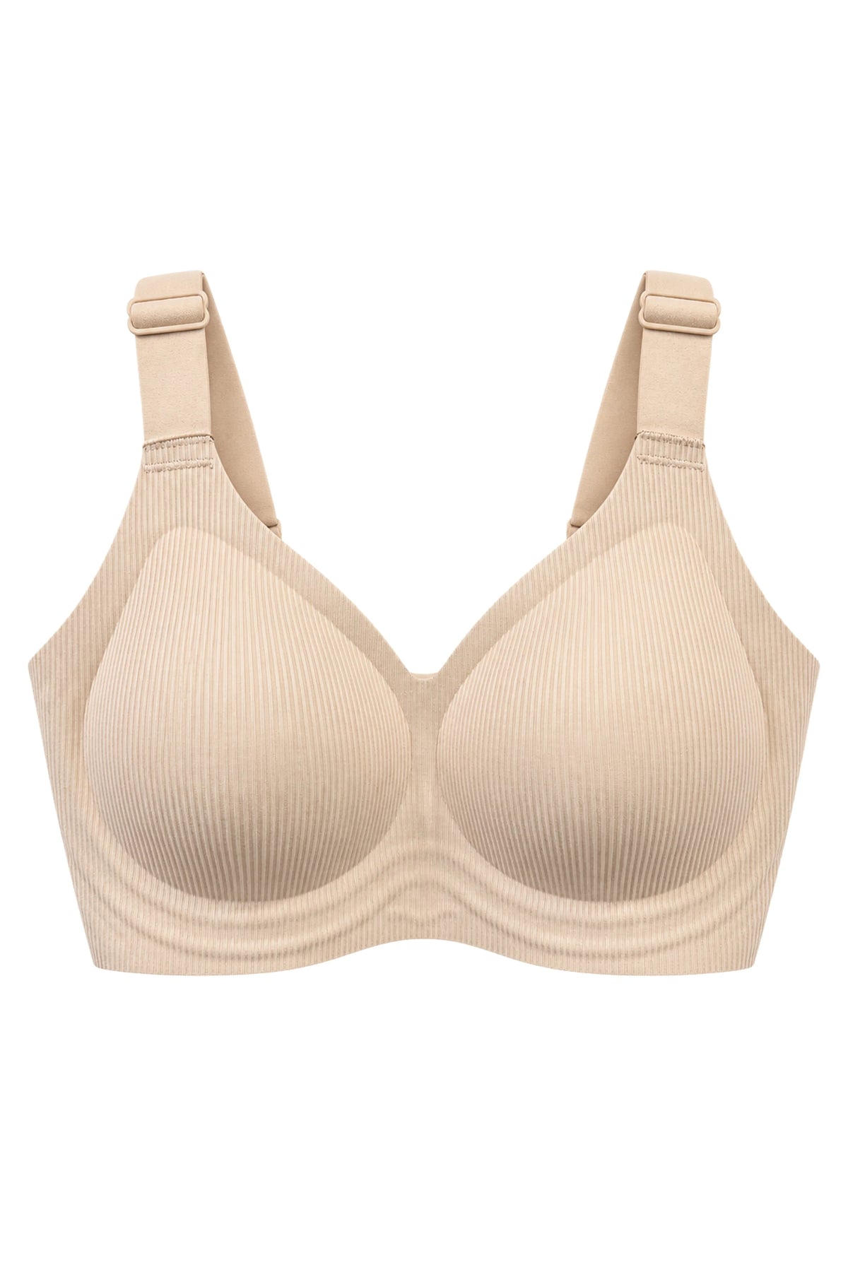 Beige Seamless Lightly Padded Bra-Global Republic