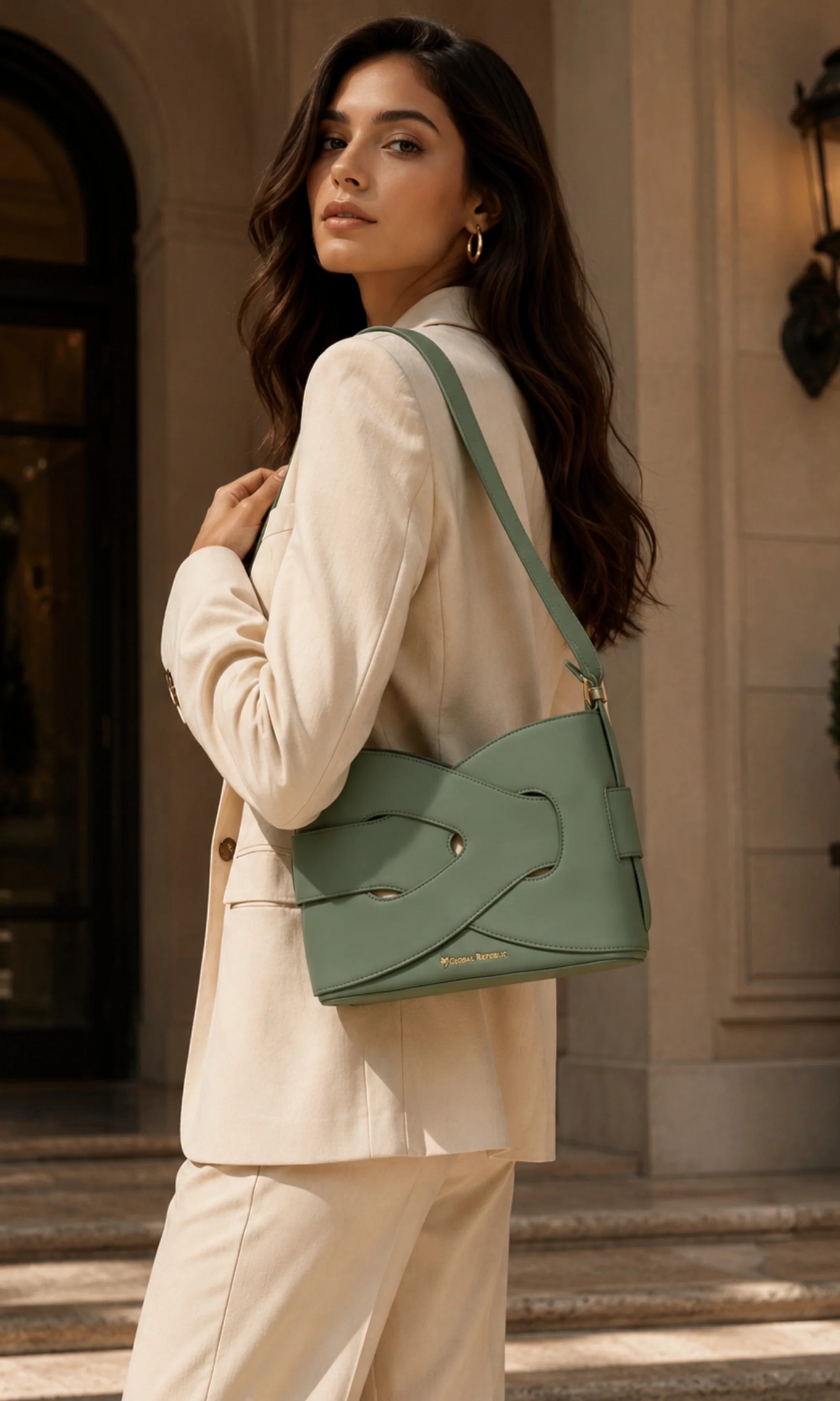 Green Braided Sling Bag-Global Republic