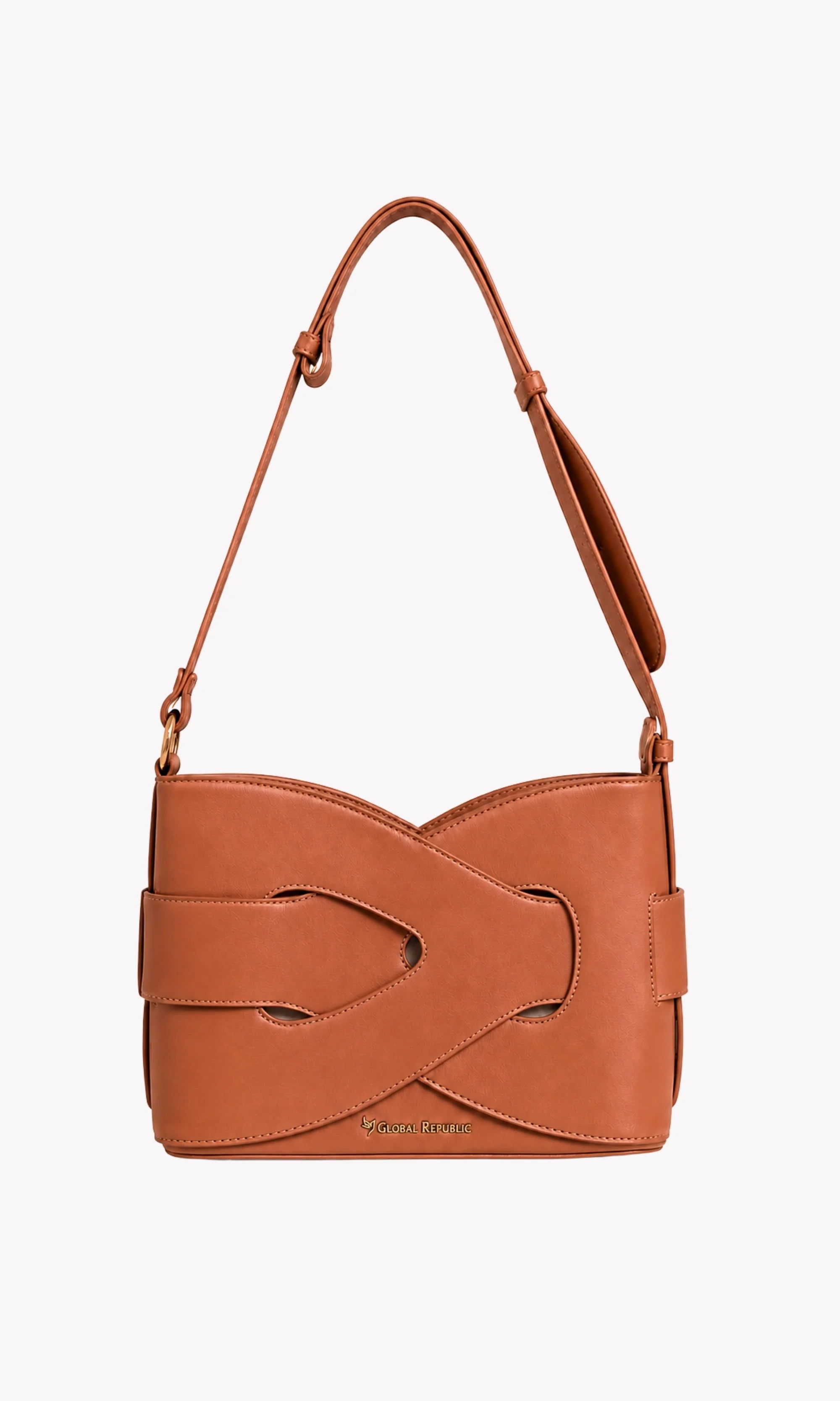 Tan Braided Sling Bag-Global Republic