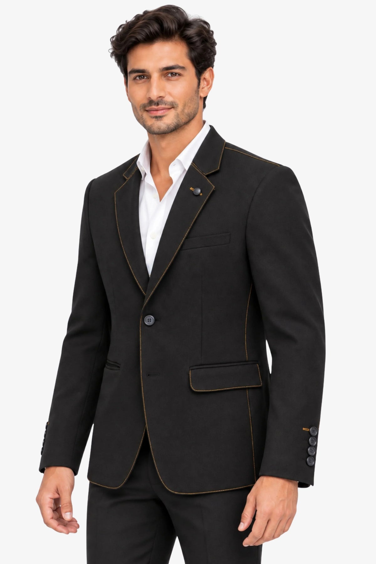 Black Contrast-Detail Coat-Global Republic