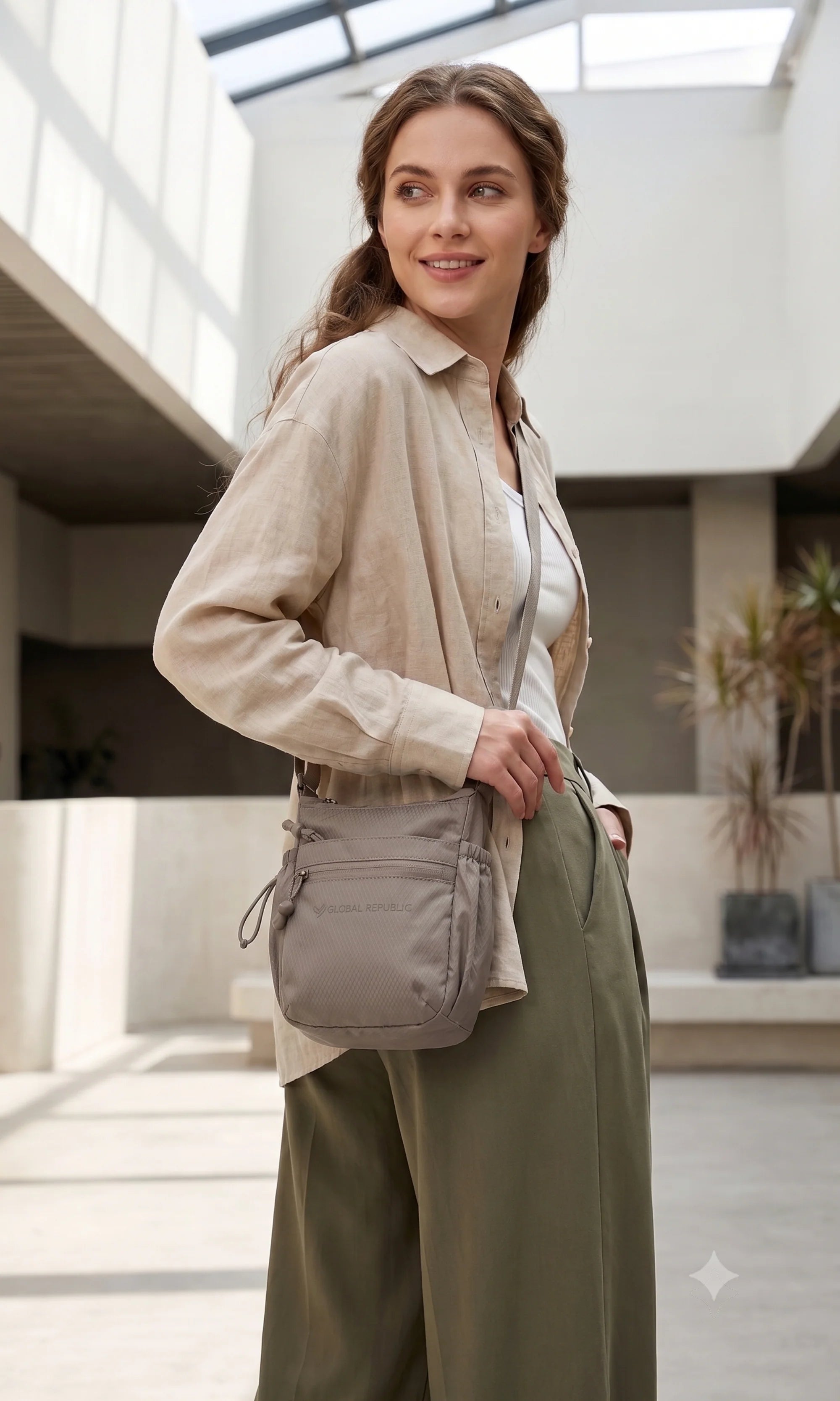 Grey Utility Sling Bag-Global Republic