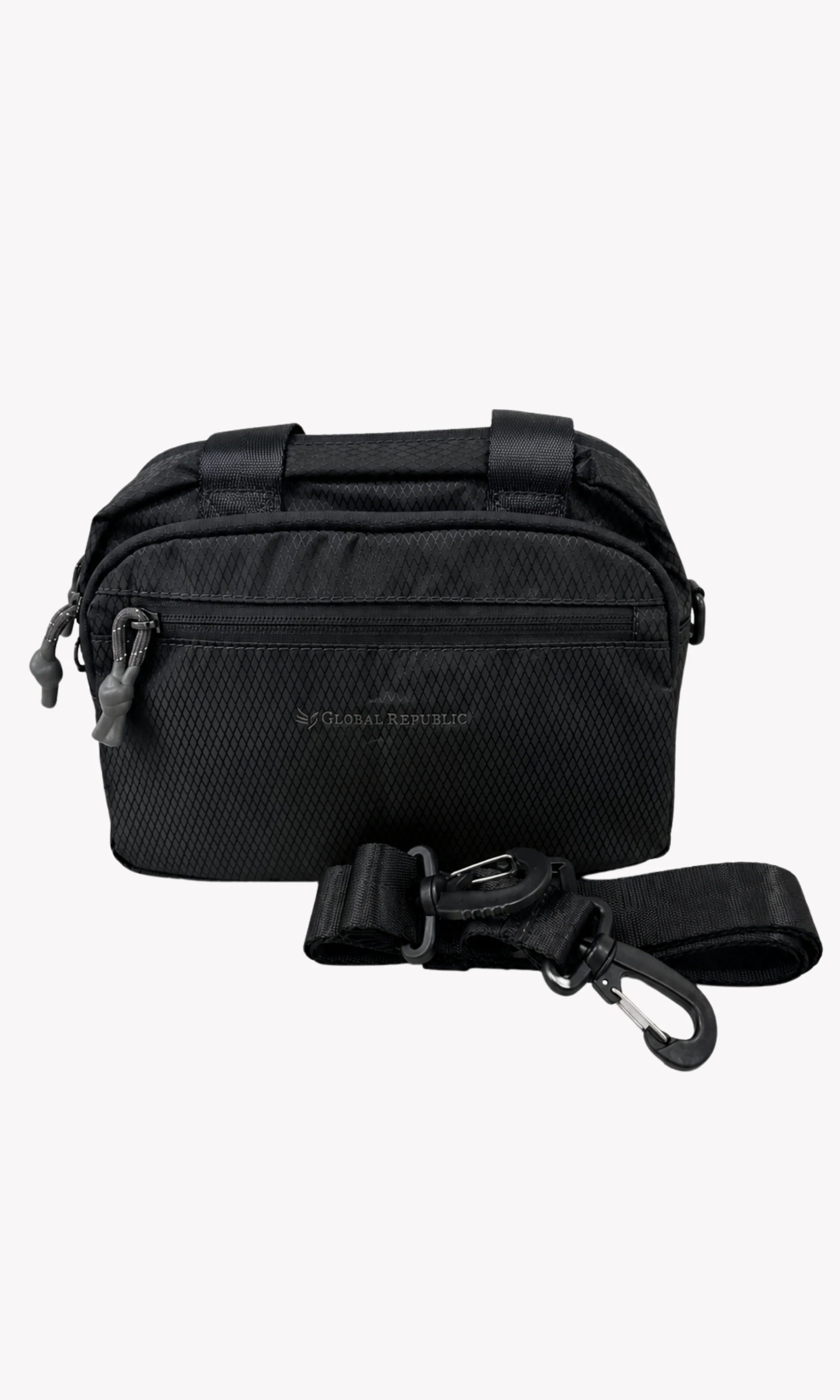 Black Quilted Utility Sling Bag-Global Republic