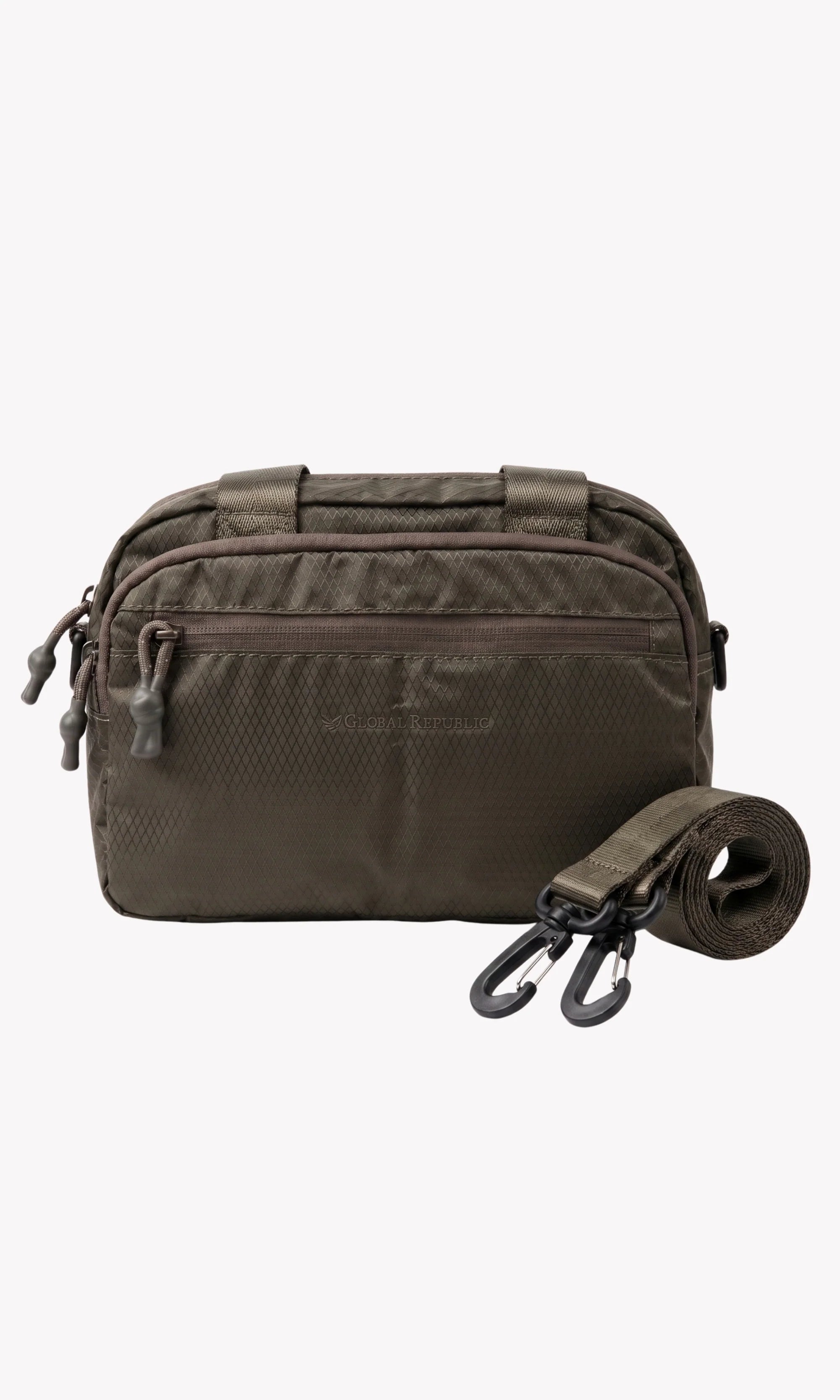 Coffee Brown Quilted Utility Sling Bag-Global Republic