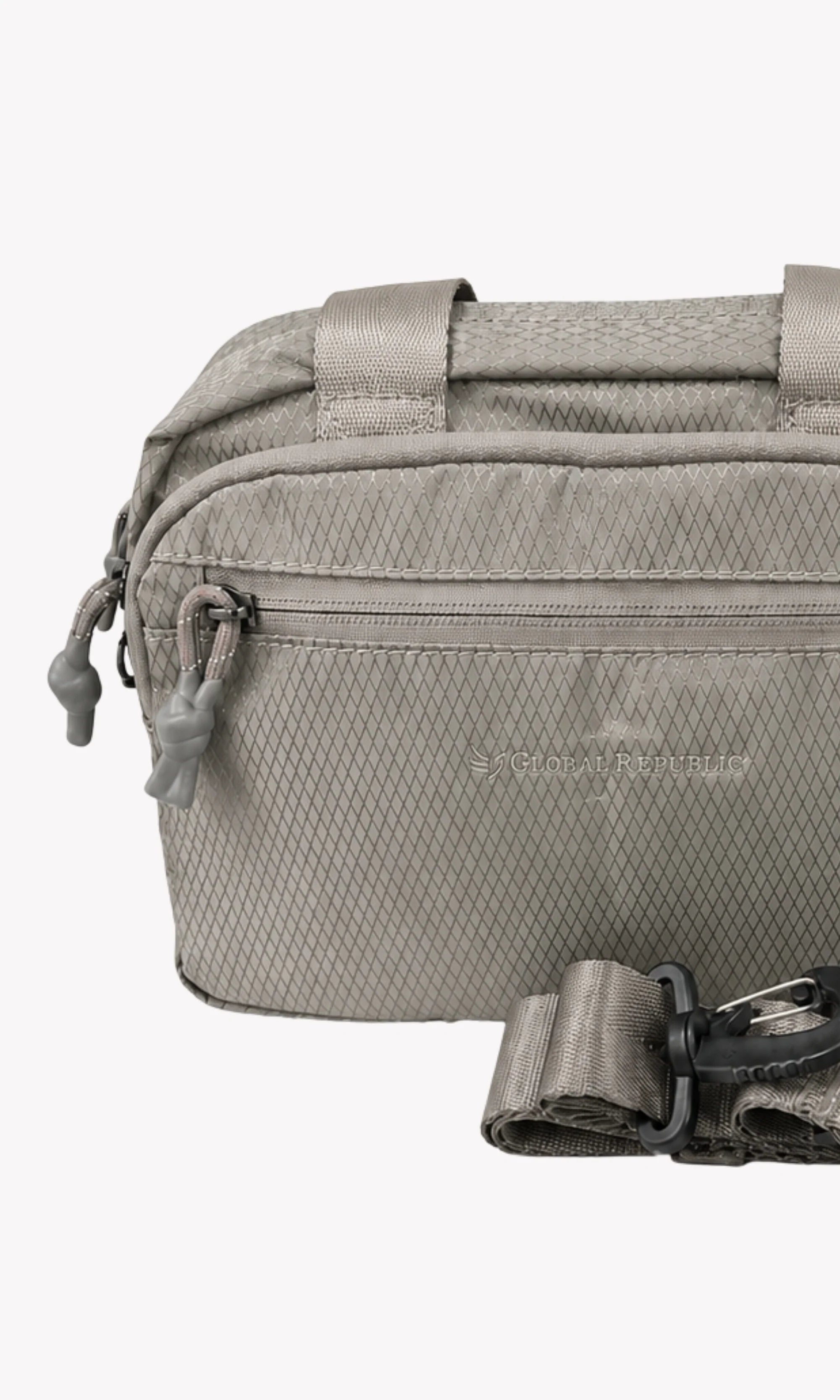 Grey Quilted Utility Sling Bag-Global Republic