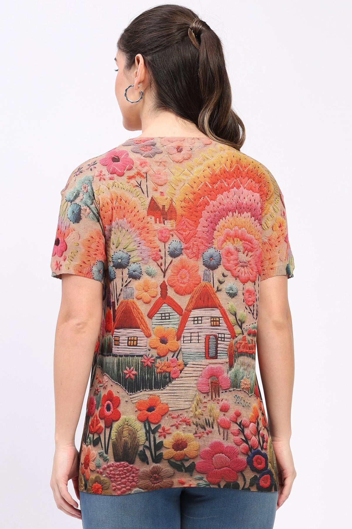 Floral Knit Winter Top-Global Republic