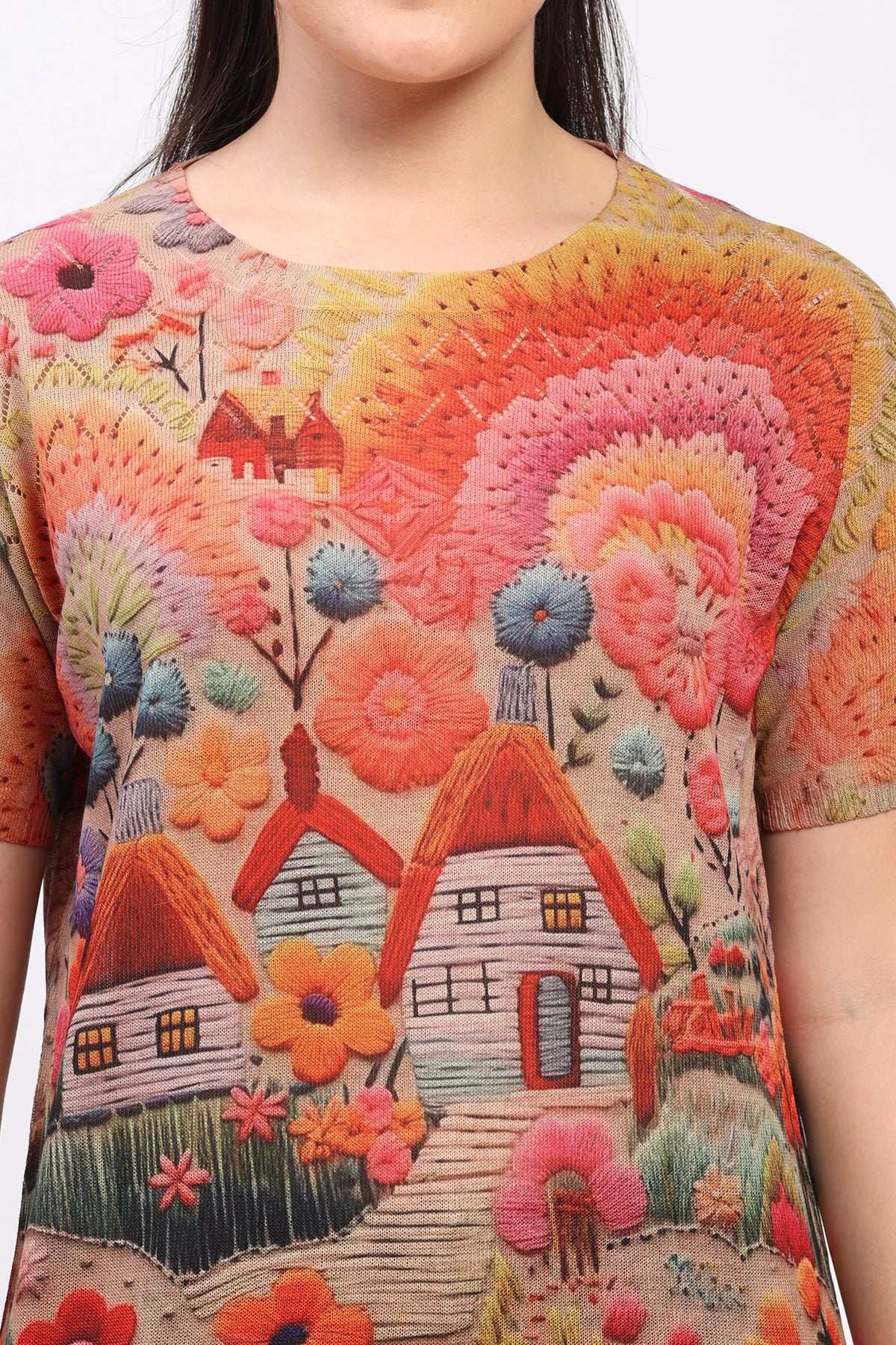 Floral Knit Winter Top