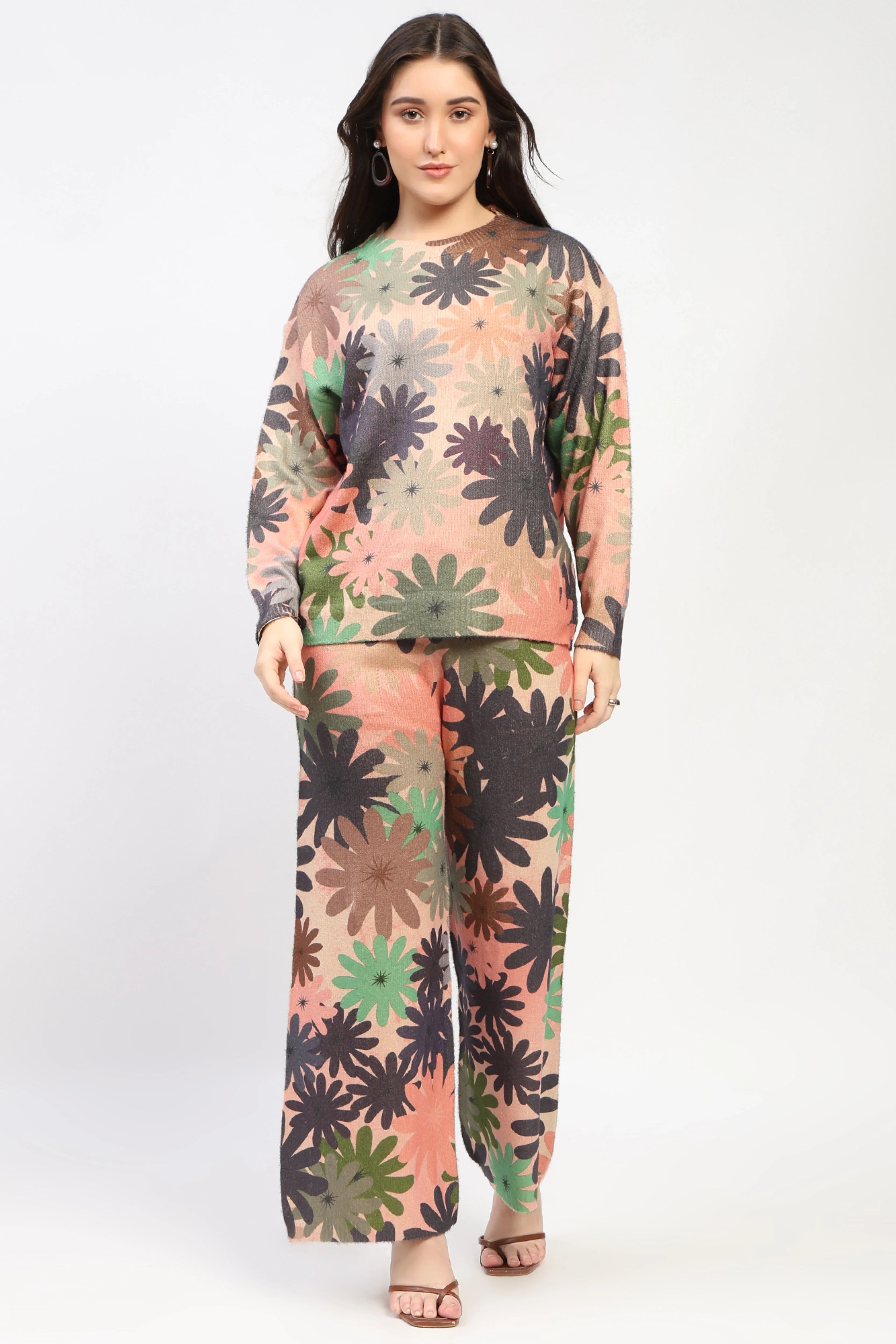 Pink Floral Winter Co-ord Set-Global Republic