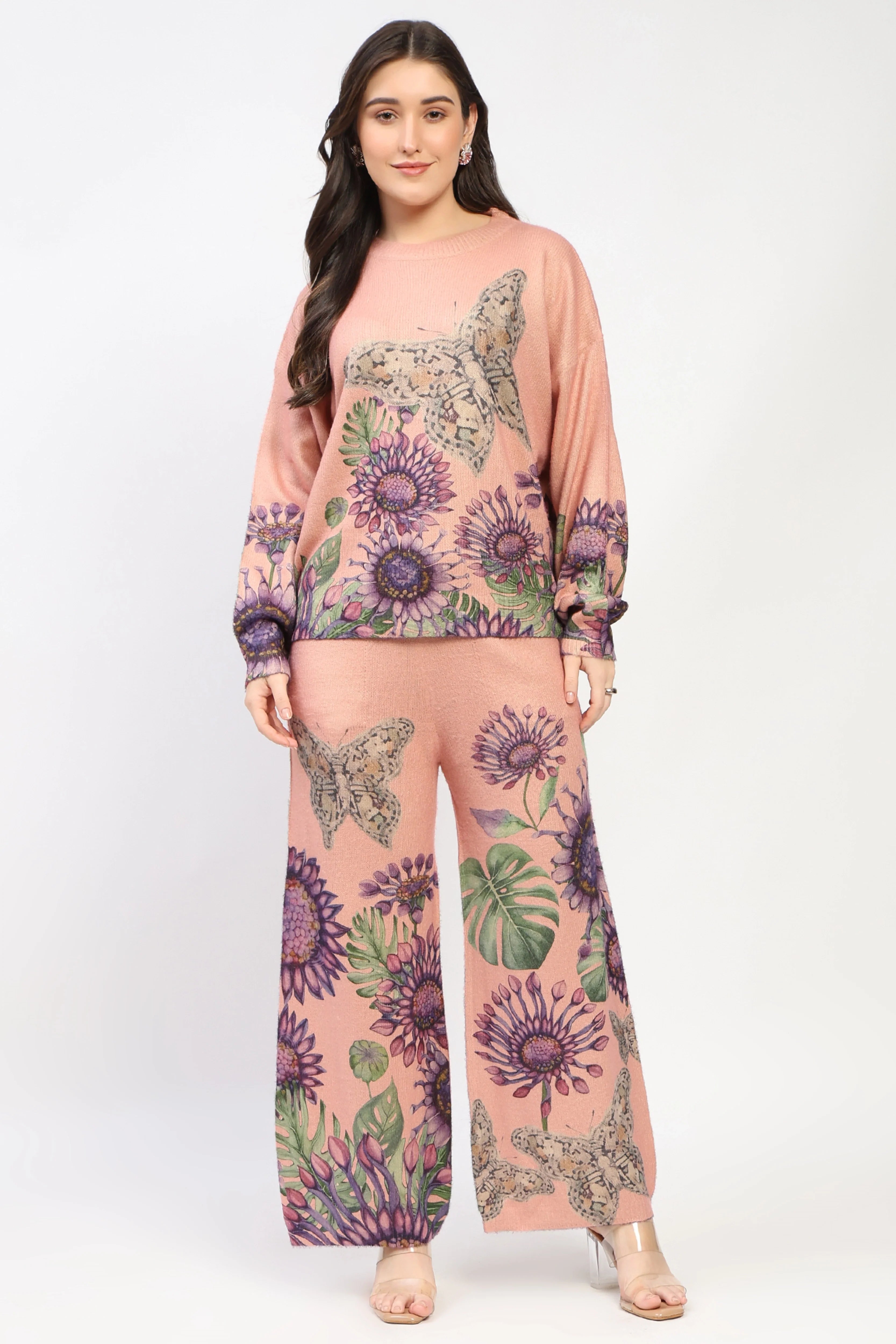 Floral Butterfly Print Co-ord Set-Global Republic