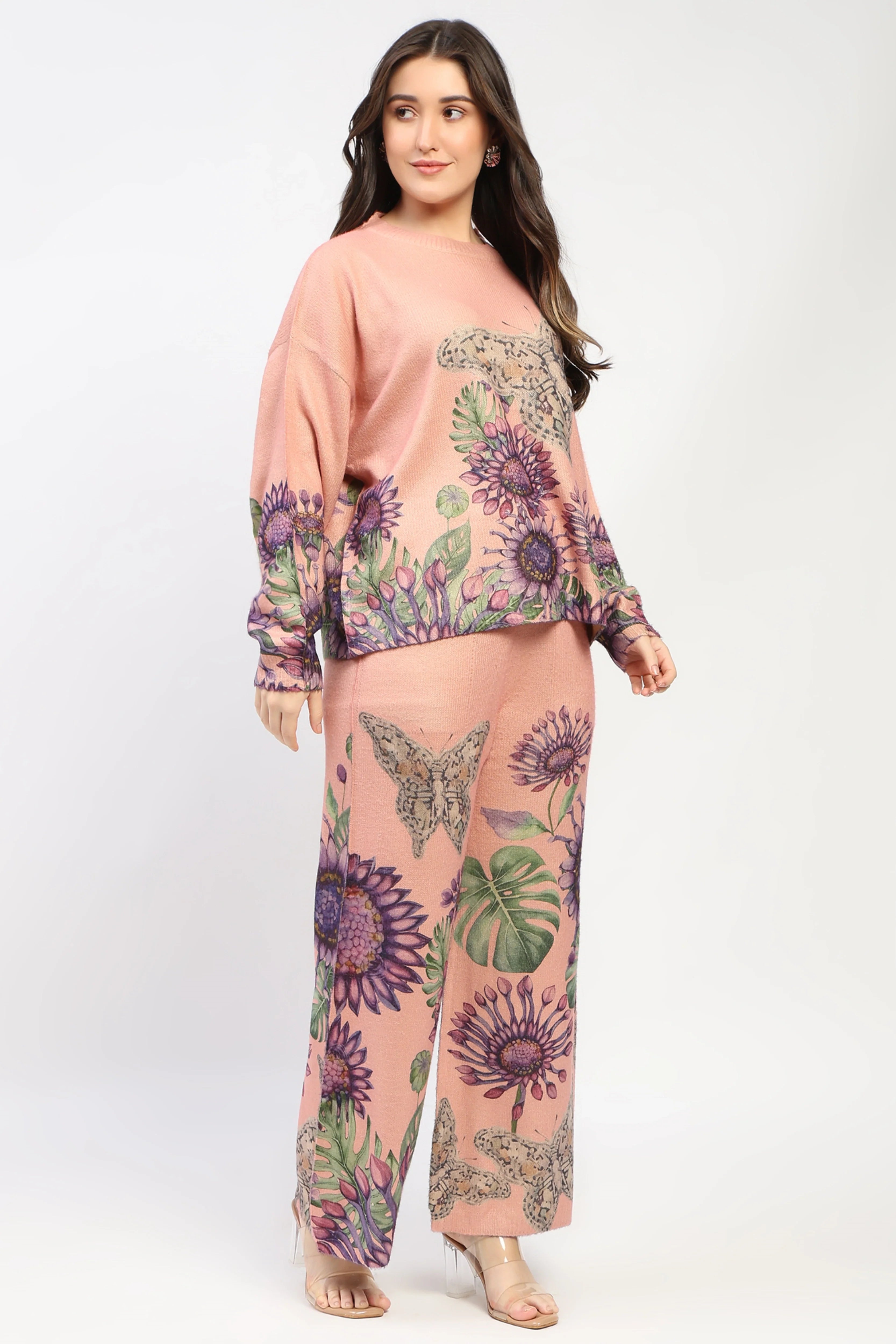 Floral Butterfly Print Co-ord Set-Global Republic