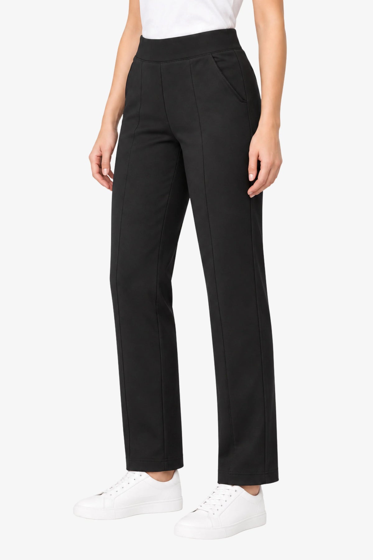 Black Stretchable Jegging Trousers-Global Republic