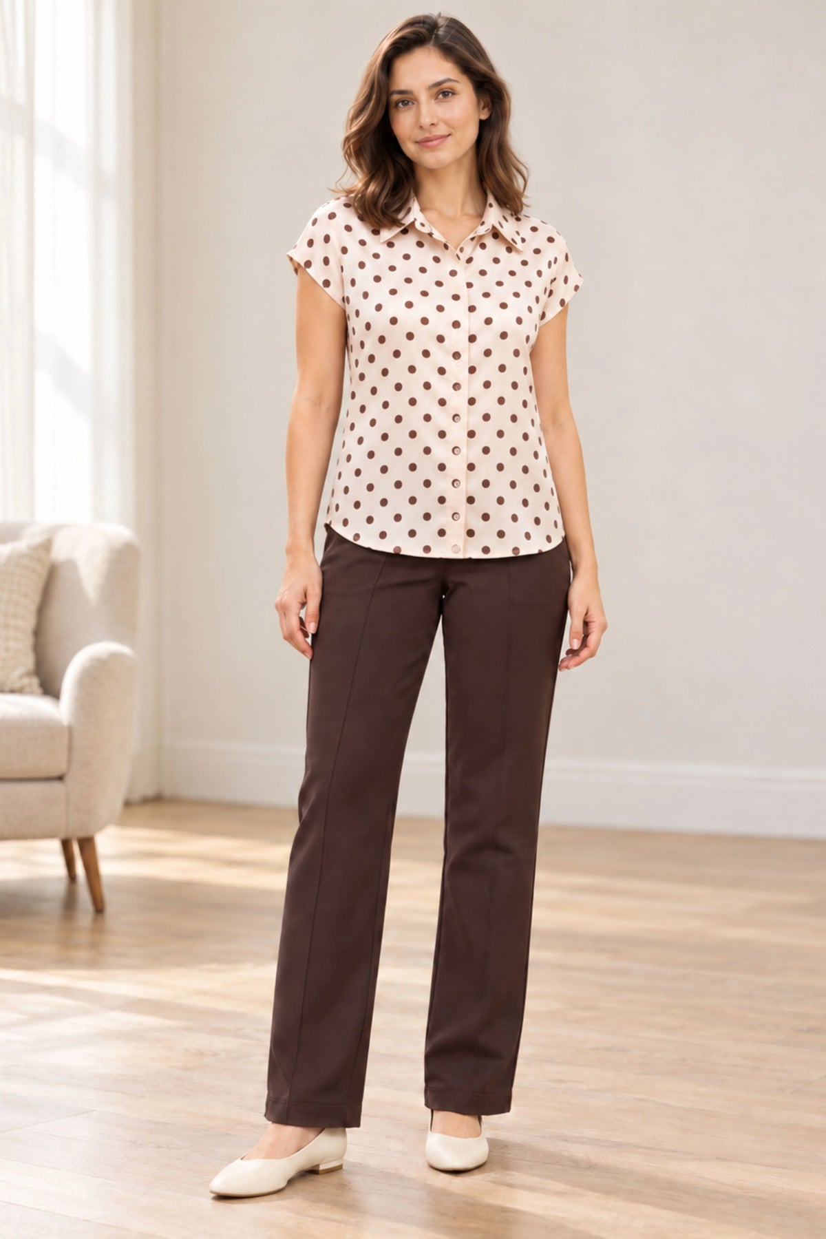 Brown Stretchable Jegging Trousers