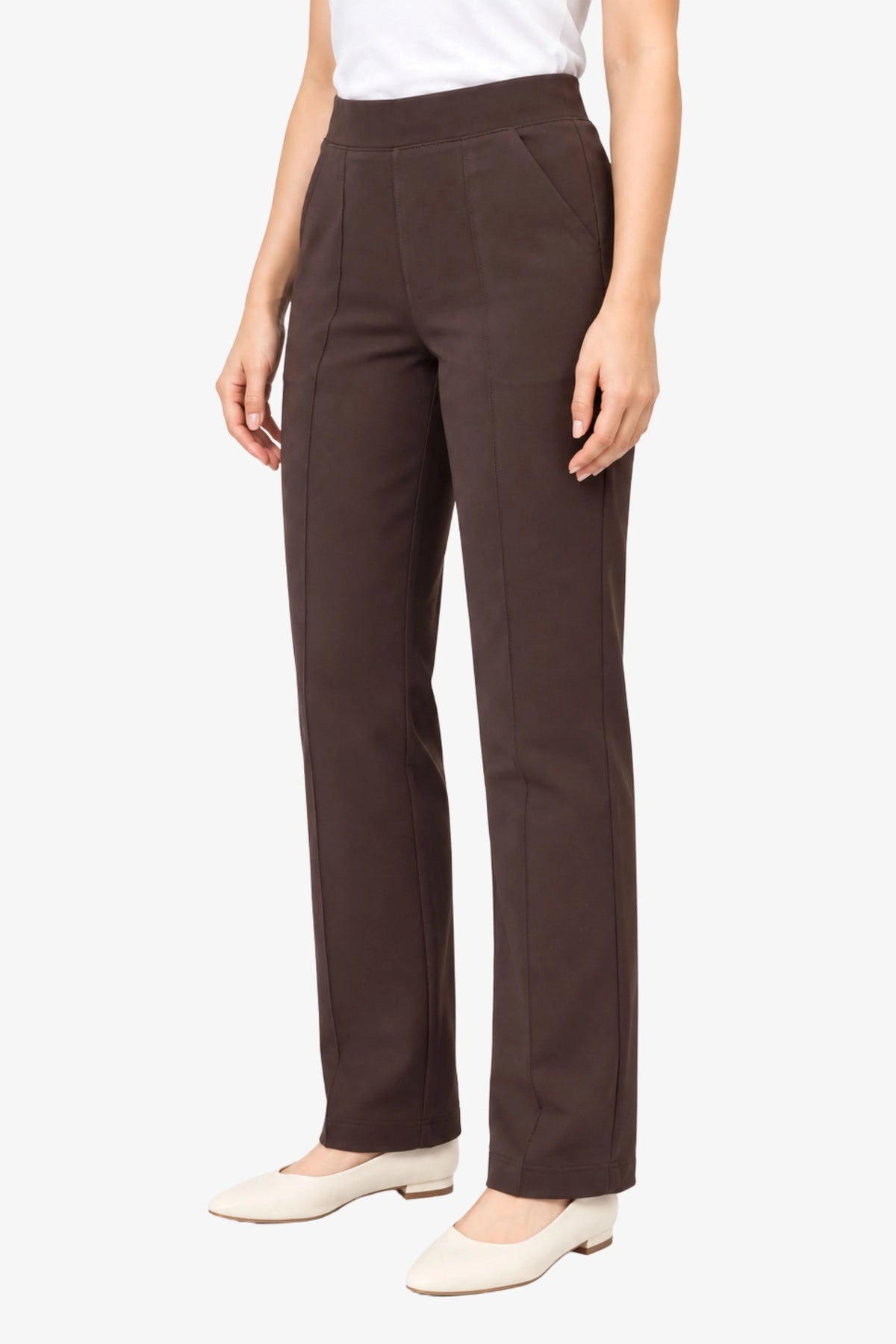 Brown Stretchable Jegging Trousers-Global Republic