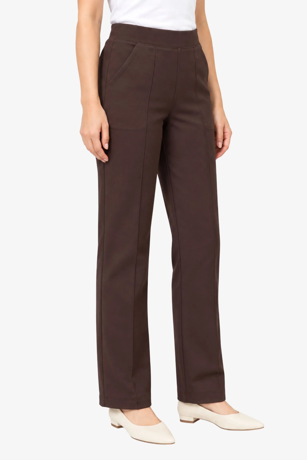 Brown Stretchable Jegging Trousers-Global Republic