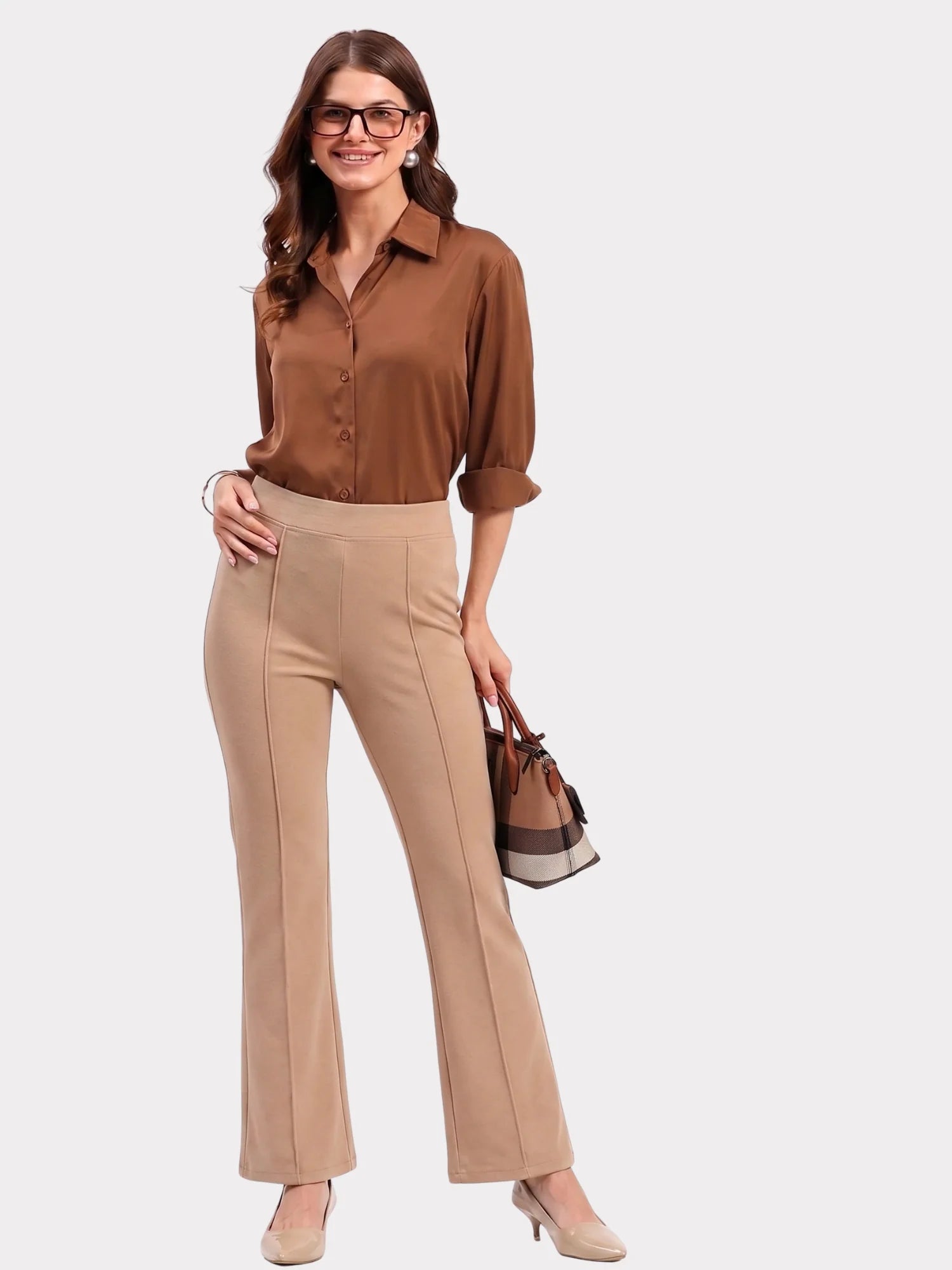 Beige Cotton Spandex Jeggings-Global Republic