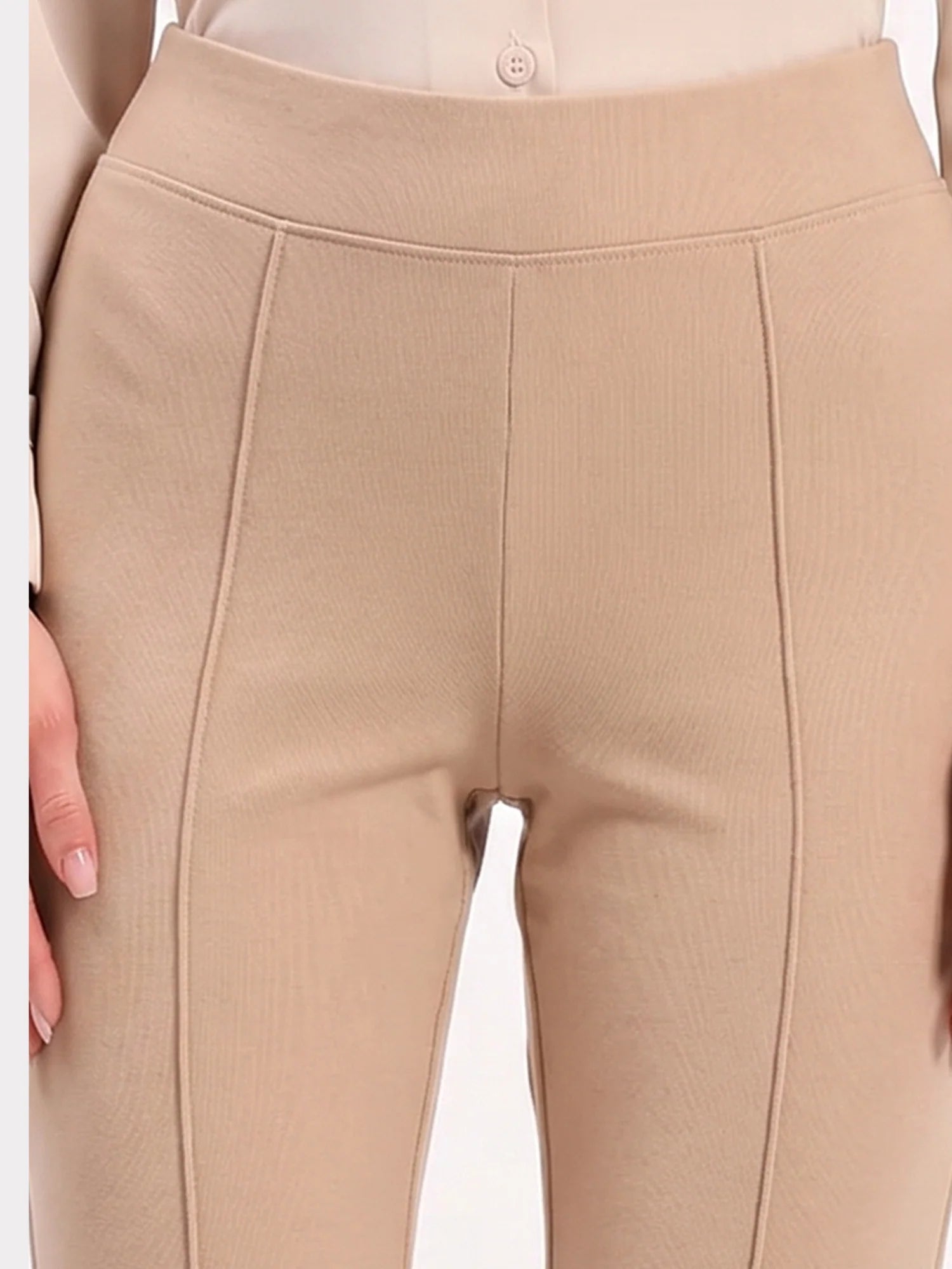 Beige Cotton Spandex Jeggings-Global Republic