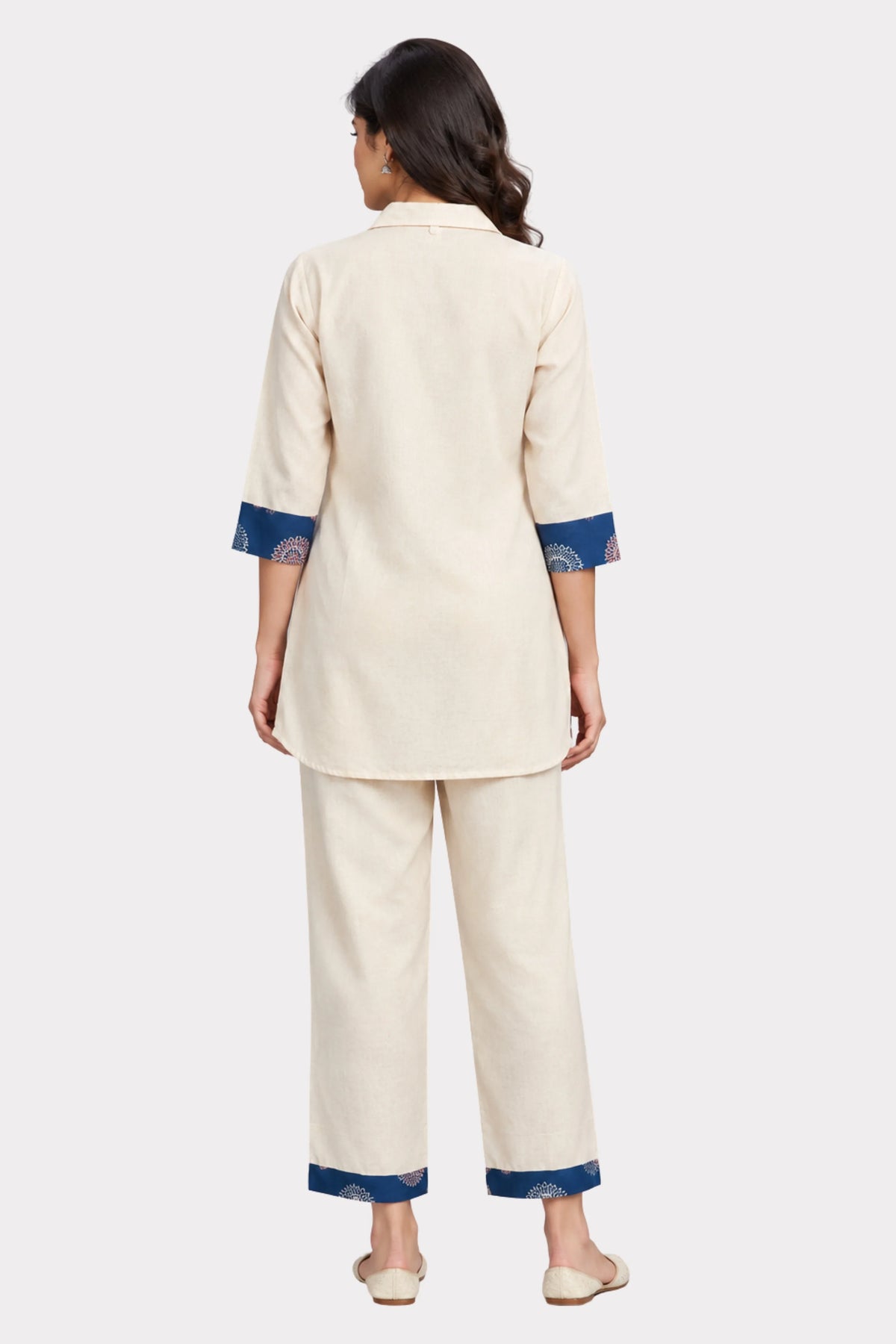Off-White Ethnic Printed Co-ord Set-Global Republic