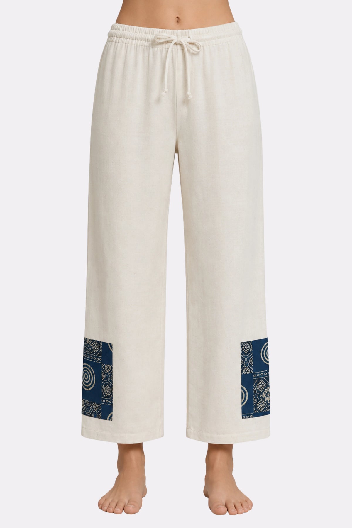 White Printed Cotton Ethnic Co-ord Set-Global Republic