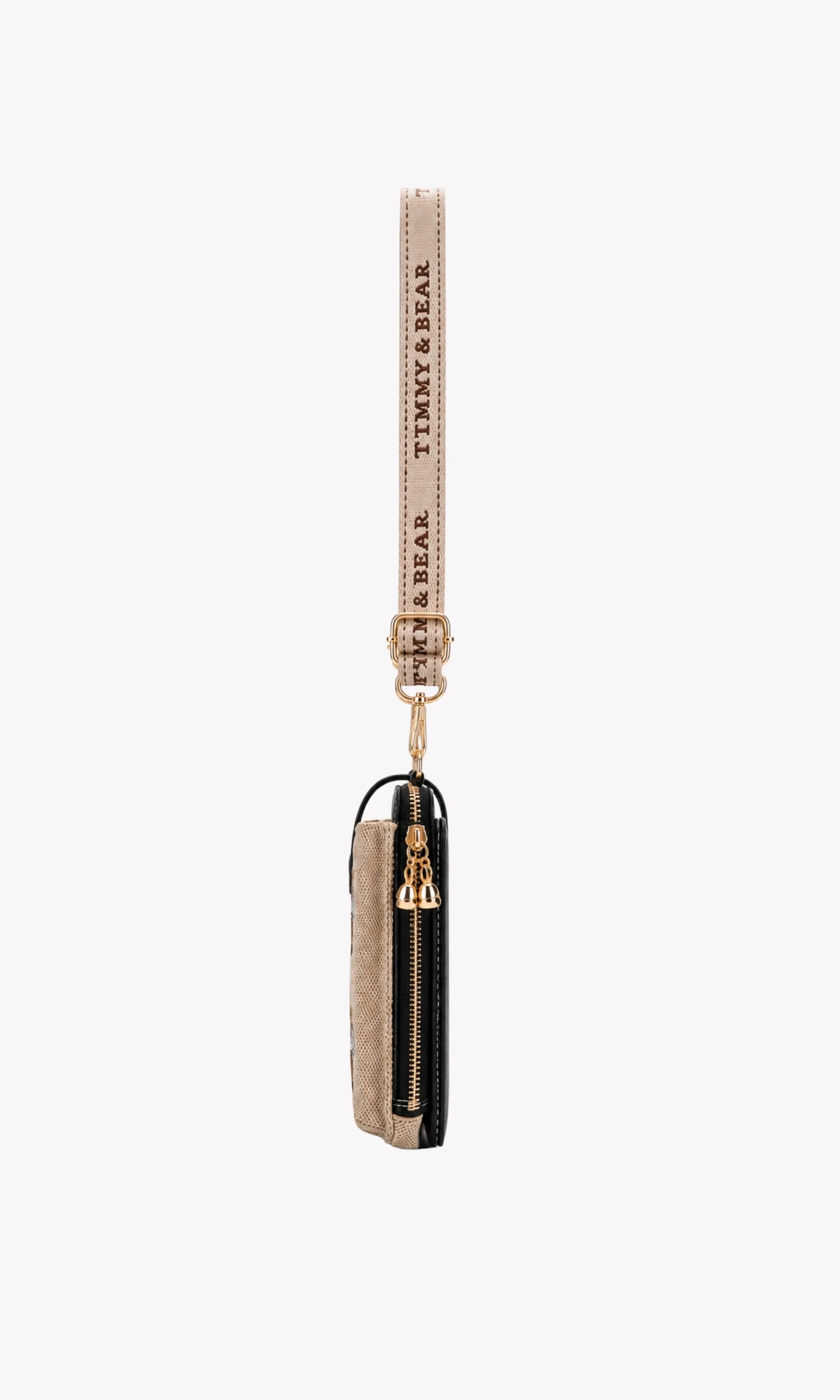 Beige & Black Mobile Sling Bag-Global Republic