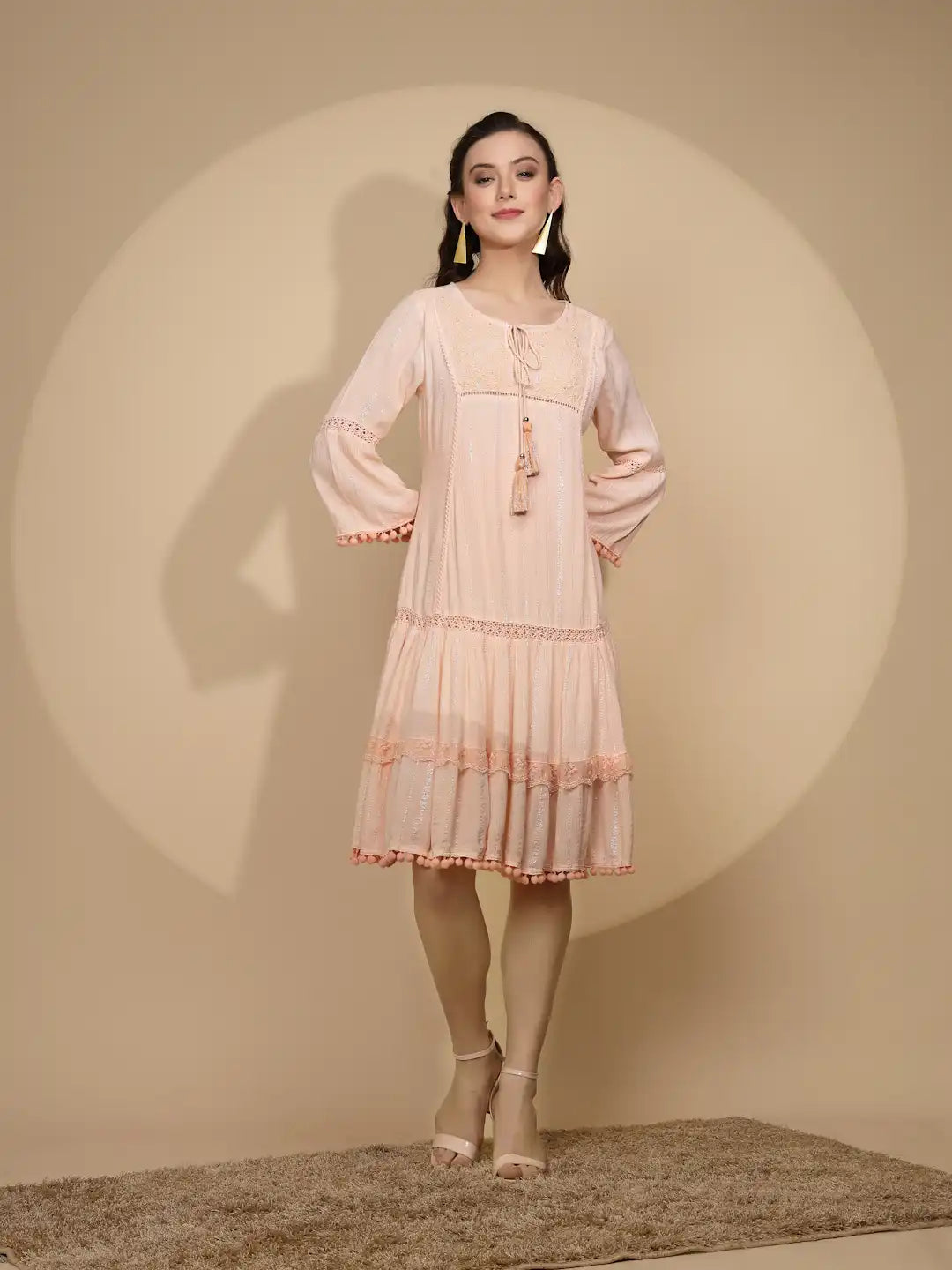 Peach Cotton Regular Fit Kurta - Global Republic