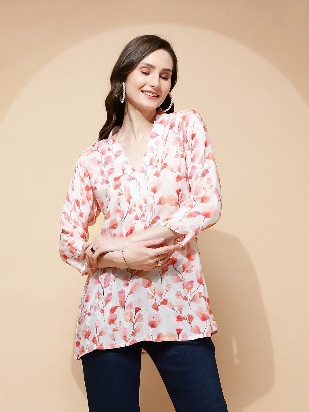 Pink Floral  Tunic - Global Republic