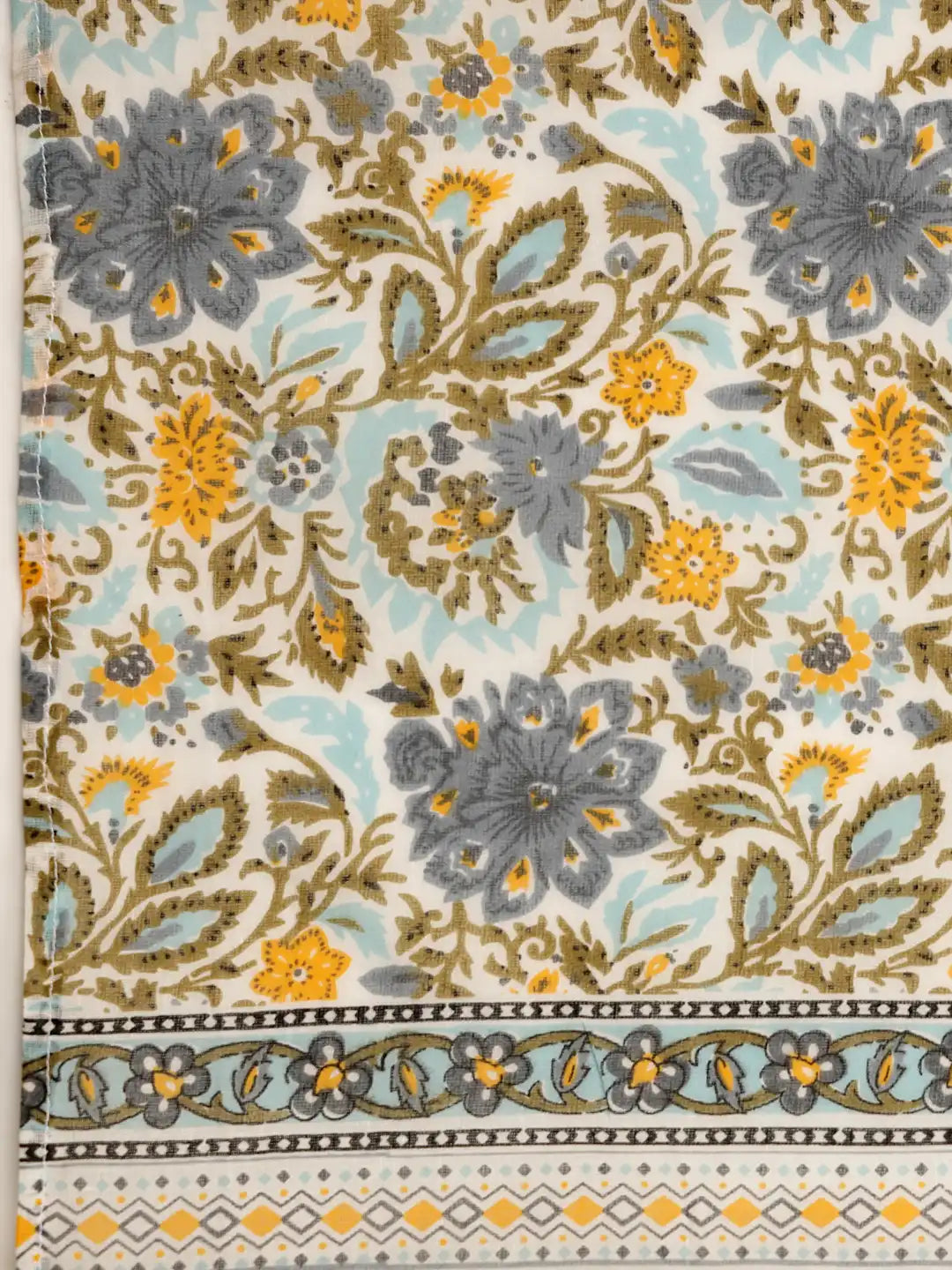 Yellow Cotton Regular Fit Suit Set For Women - Global Republic