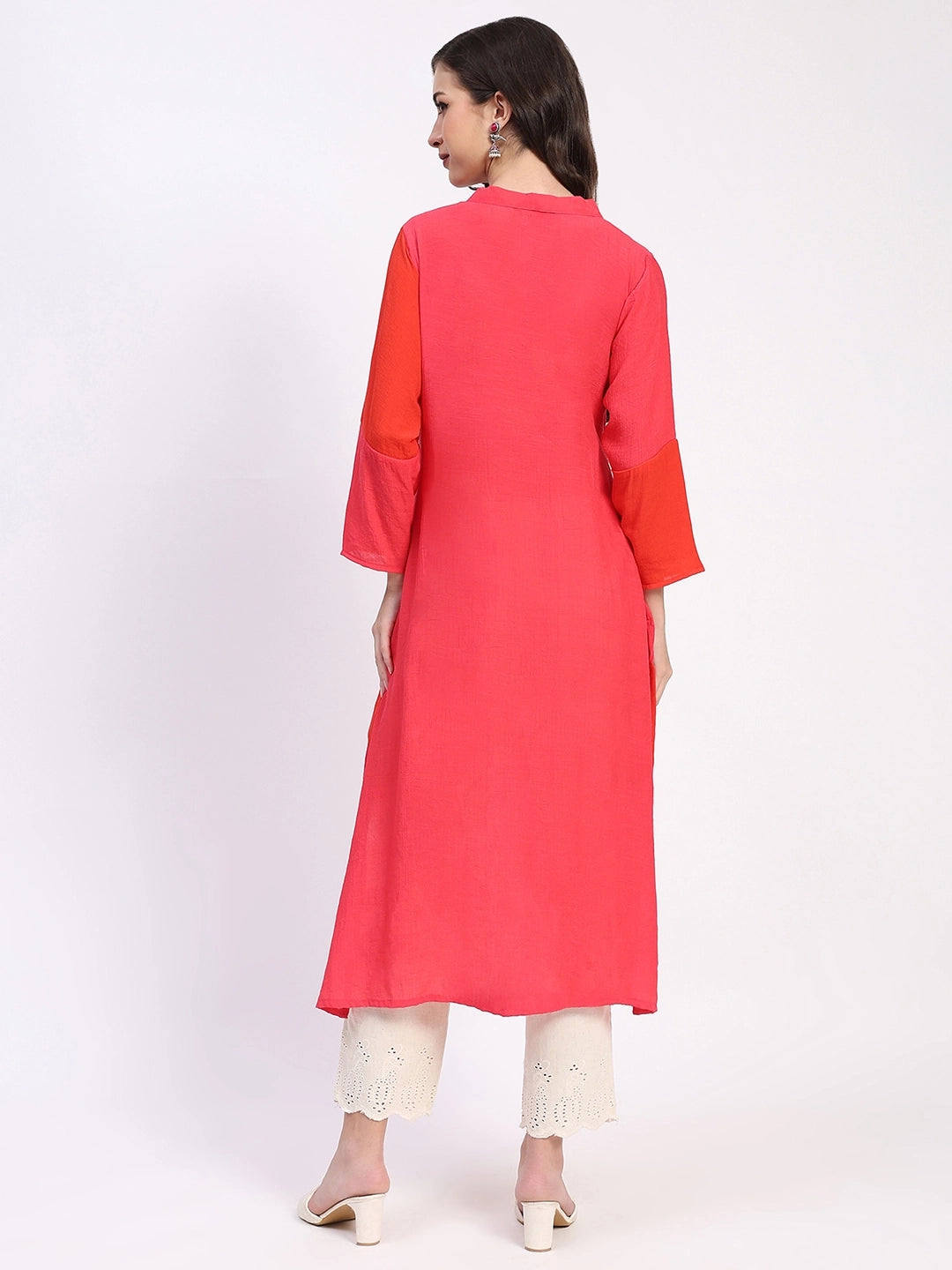 Colour Block Embellished Ethnic Kurta - Global Republic