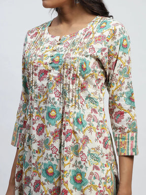 Green Floral Embroidered Suit Set
