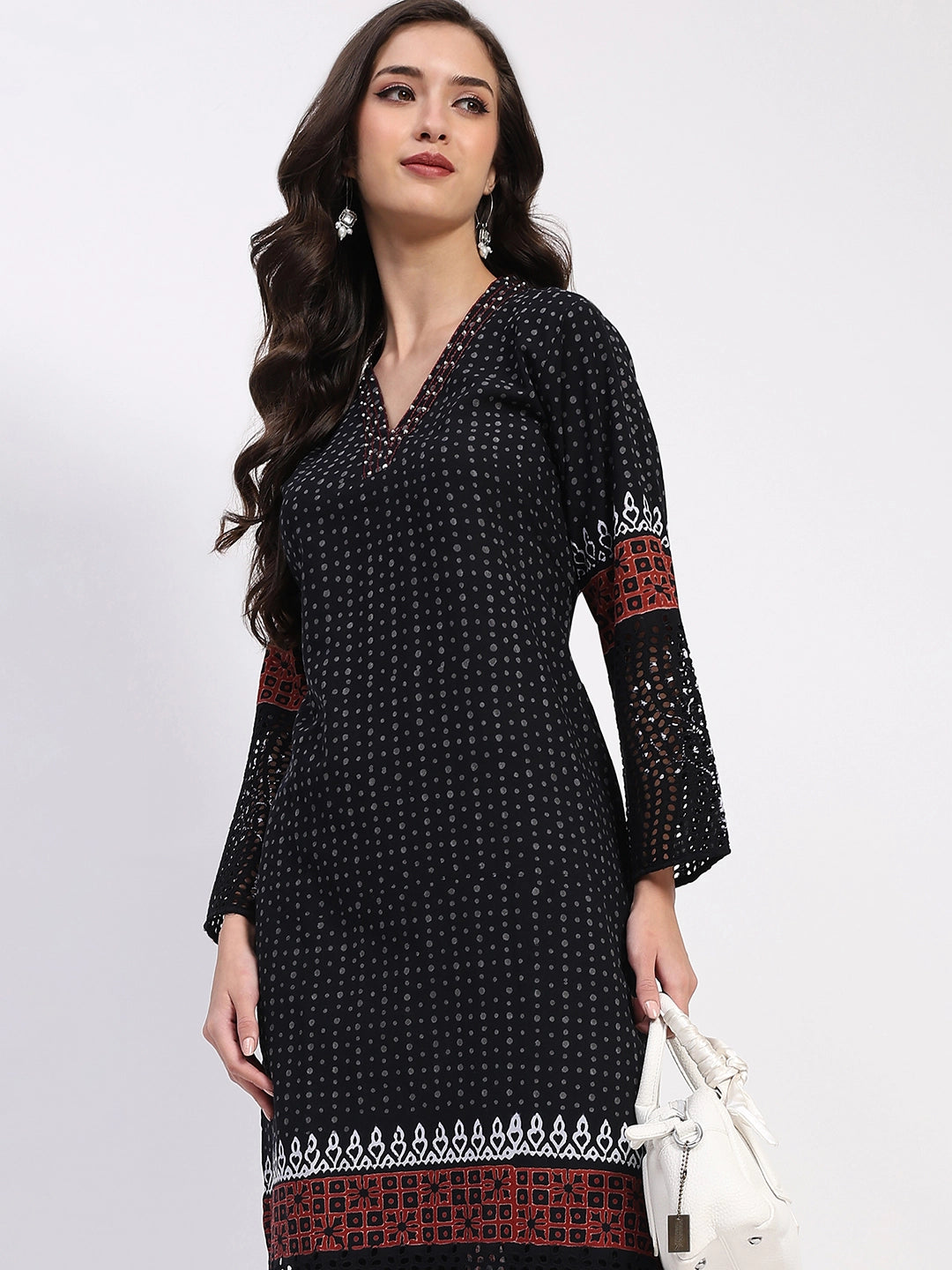 Black Cotton Kurta Set