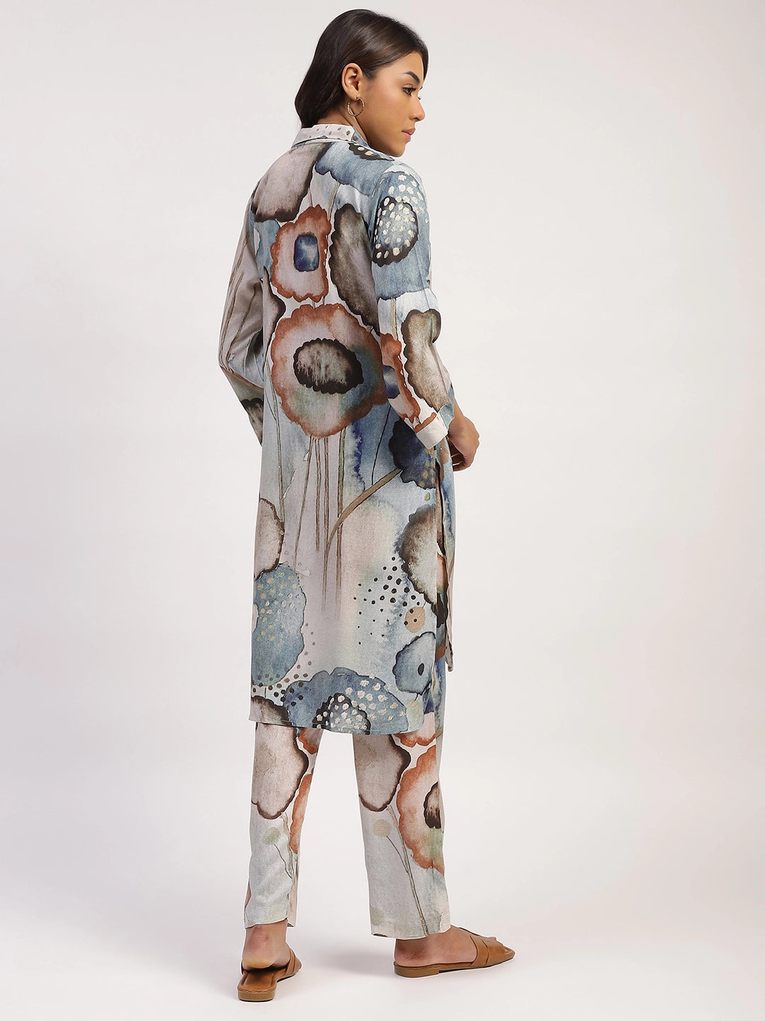 Marble  Abstract Print Rayon Kurta Set - Global Republic