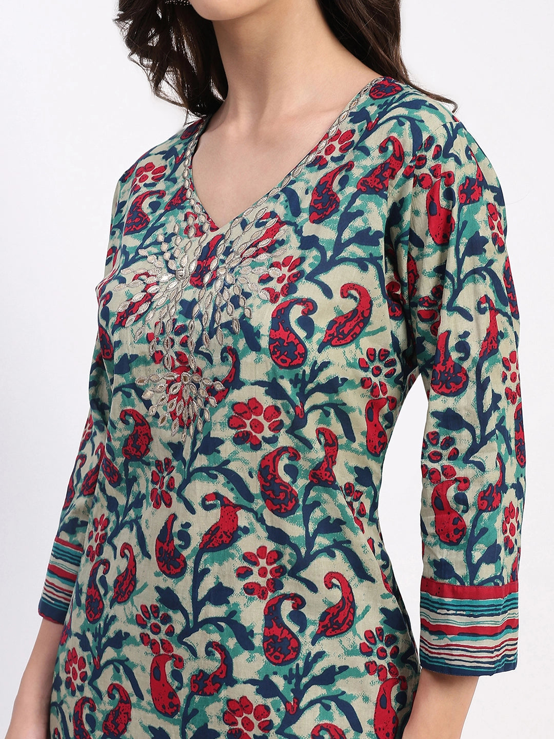 Multi Festive Cotton Suit Set - Global Republic