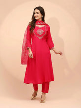 Pink Muslin Embroidered Suit Set