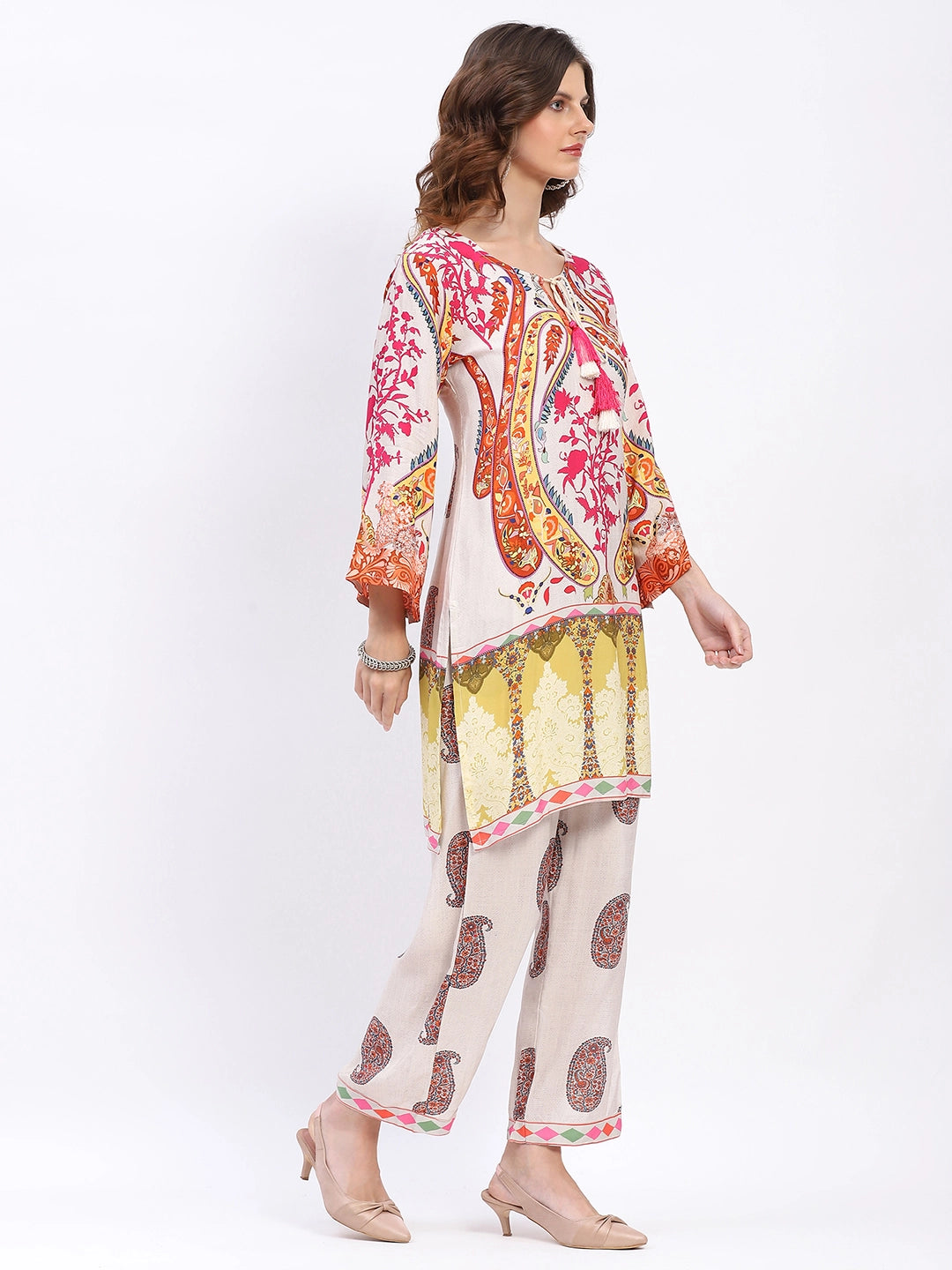 Paisley Print Rayon Kurta Set - Global Republic