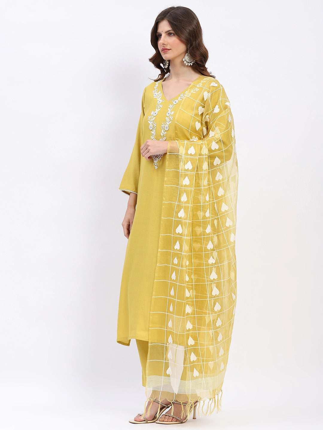 Embellished Muslin Kurta Set - Global Republic