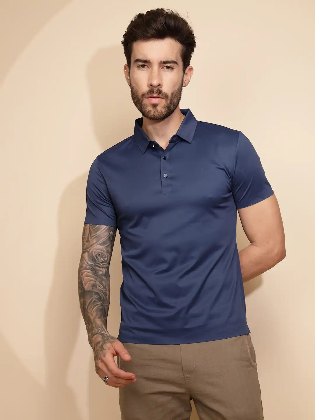 Blue  Regular Fit T-Shirt - Global Republic