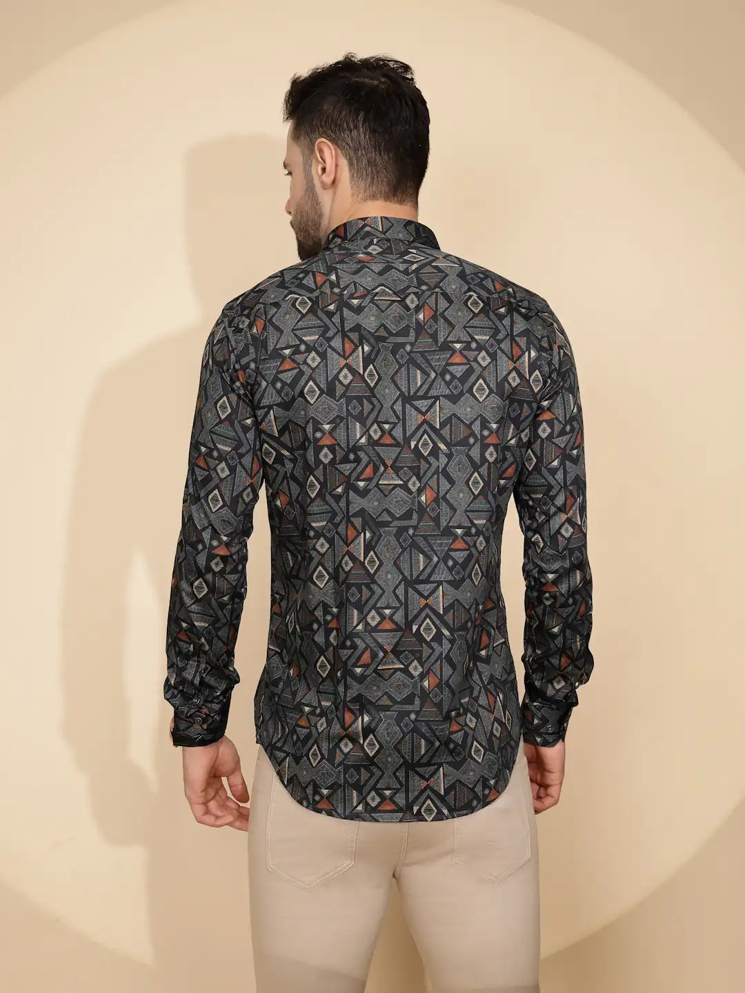 Teal Aztec Cotton Regular Fit Shirt For Mens - Global Republic