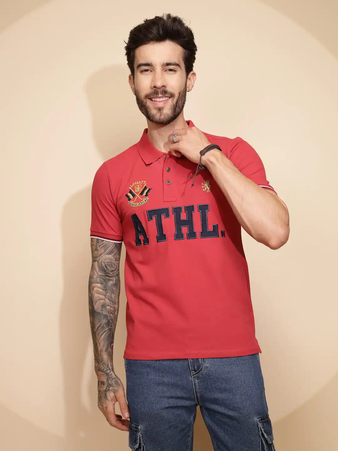 Carrot Athl Print Cotton Blend T-Shirt For Men - Global Republic