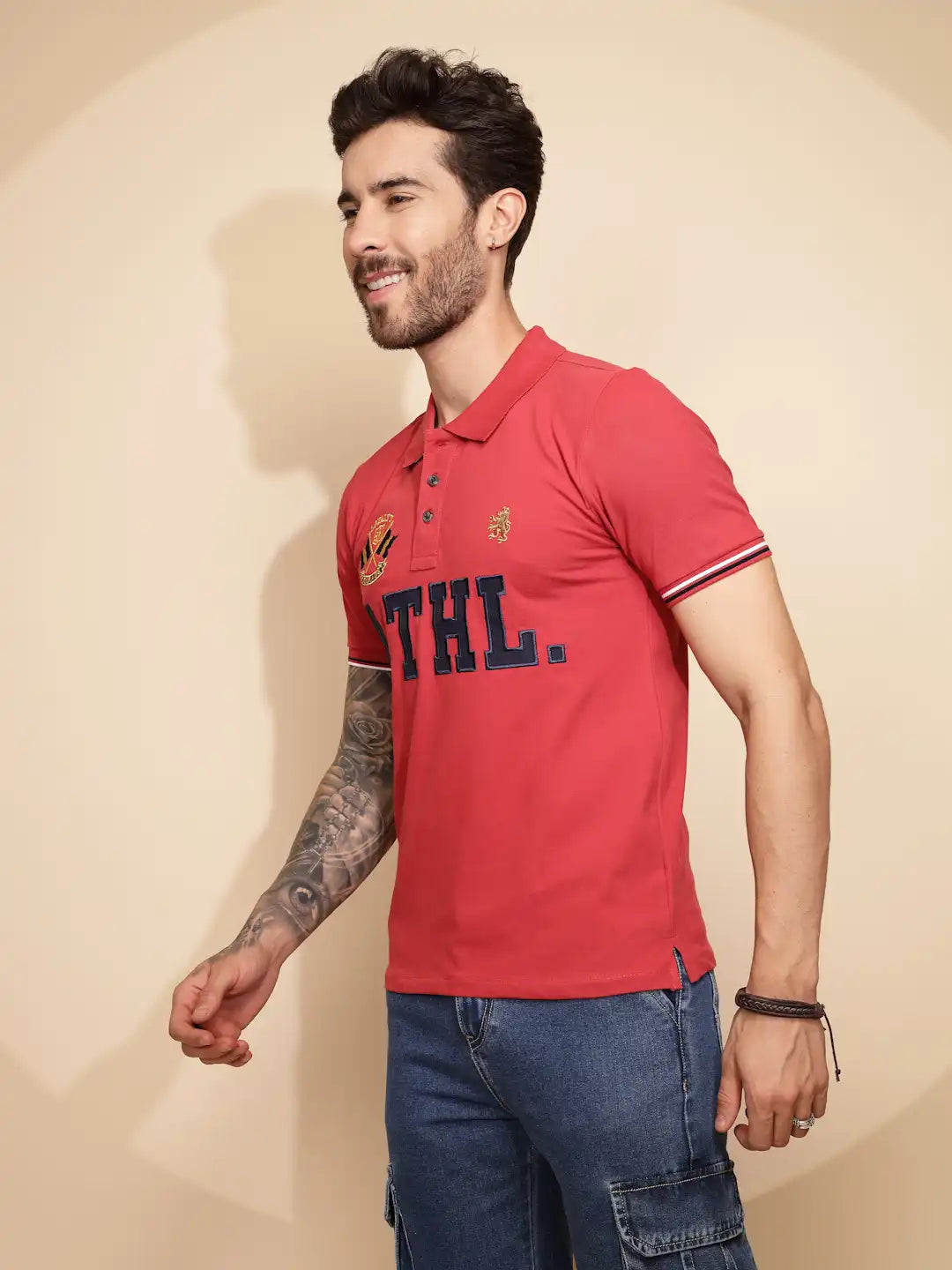 Carrot Athl Print Cotton Blend T-Shirt For Men - Global Republic