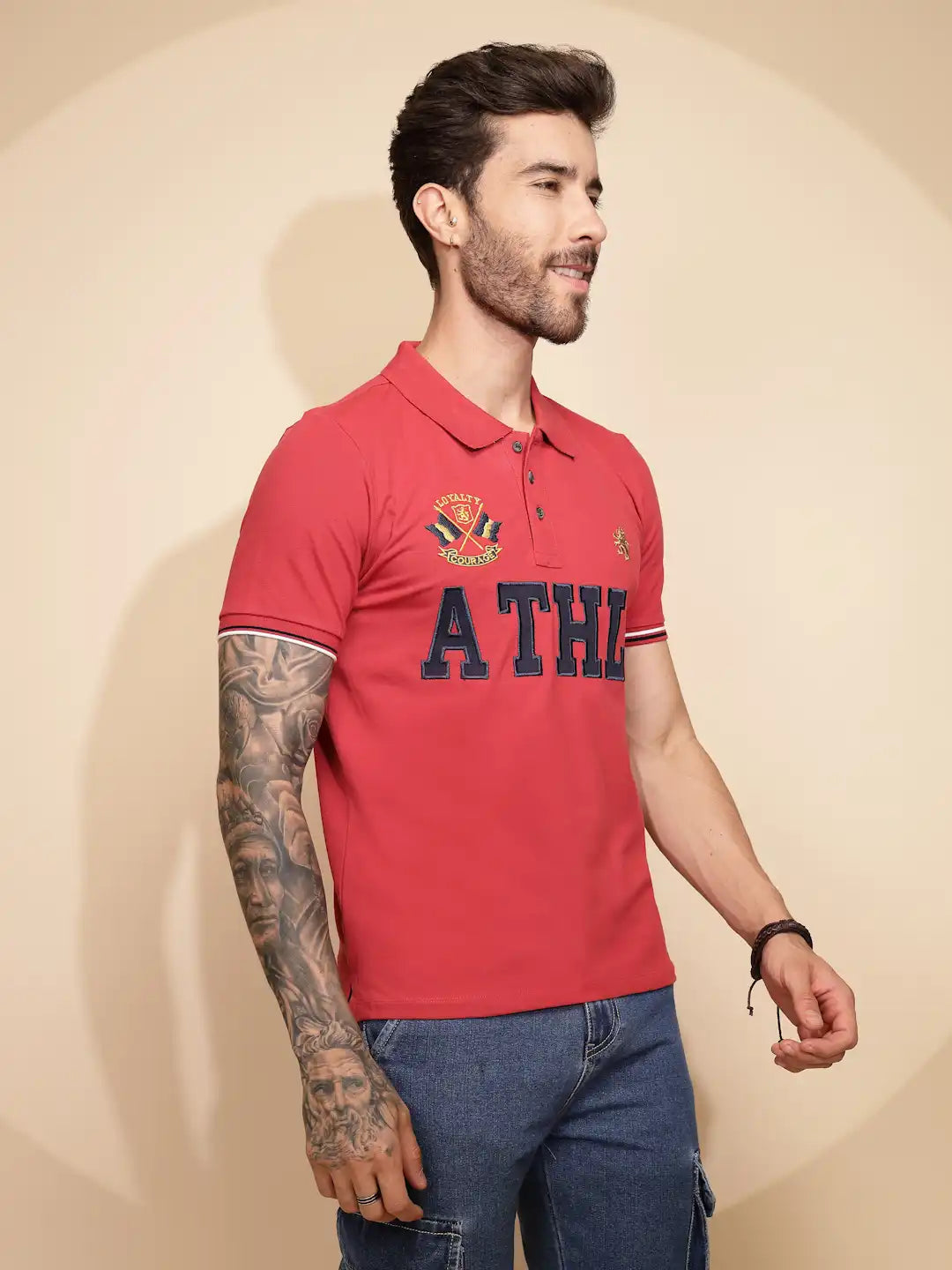 Carrot Athl Print Cotton Blend T-Shirt For Men - Global Republic