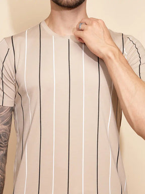 Brown Viscose Blend Regular Fit Shorts Set For Men