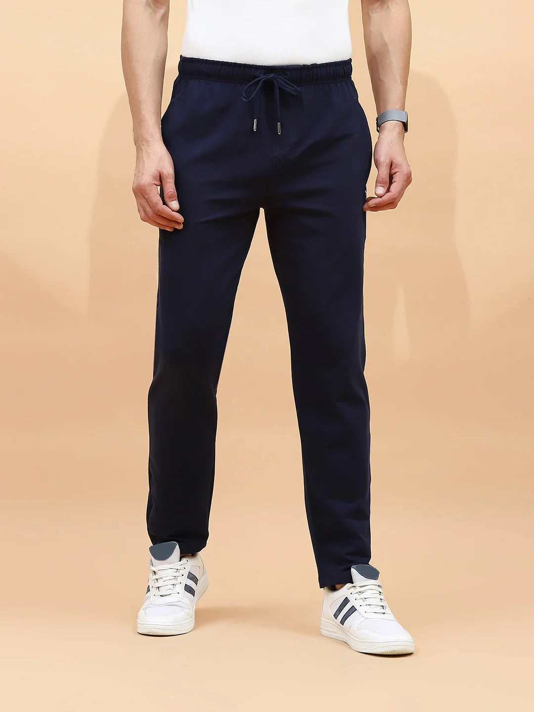 Navy Cotton Regular Fit Lower For Men - Global Republic