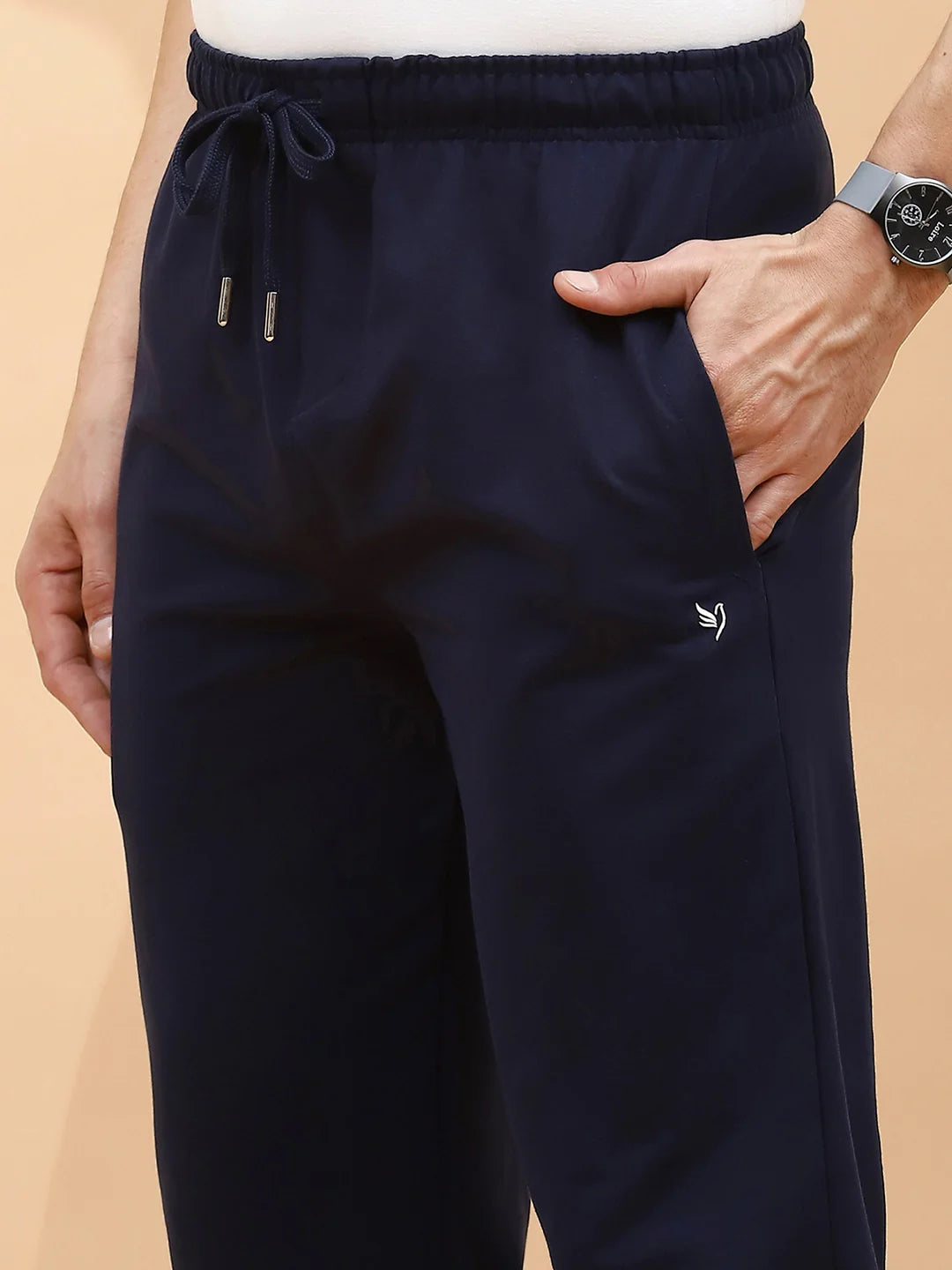 Navy Cotton Regular Fit Lower For Men - Global Republic