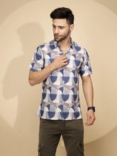 Blue Rayon Tailored Fit Shirt For Men
