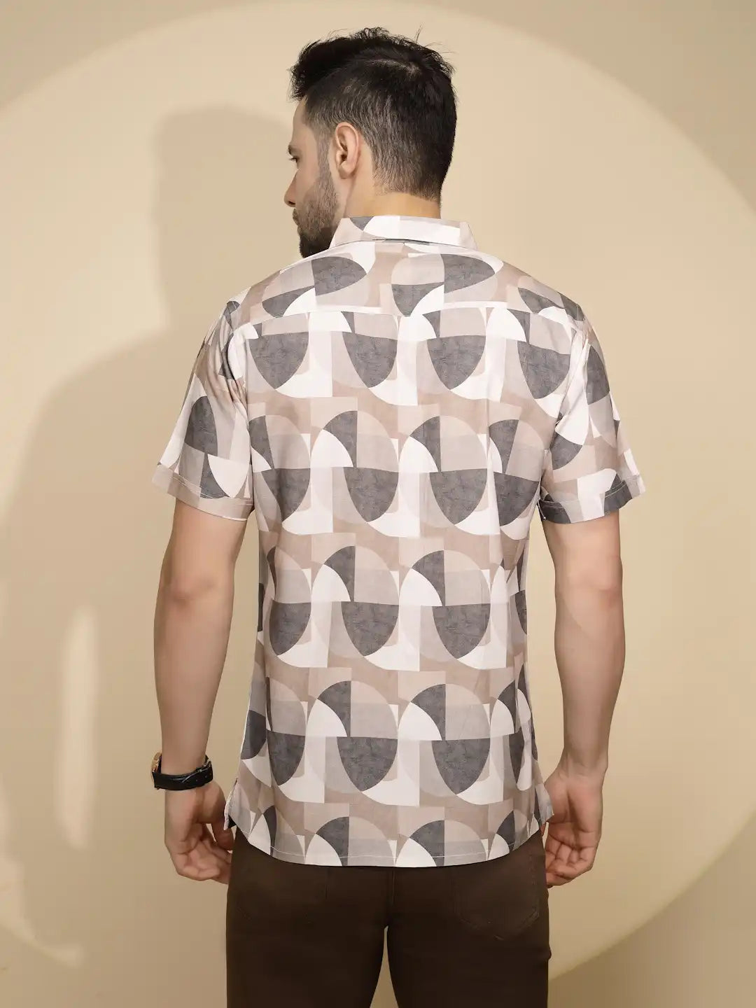 Brown Rayon Tailored Fit Shirt For Men - Global Republic