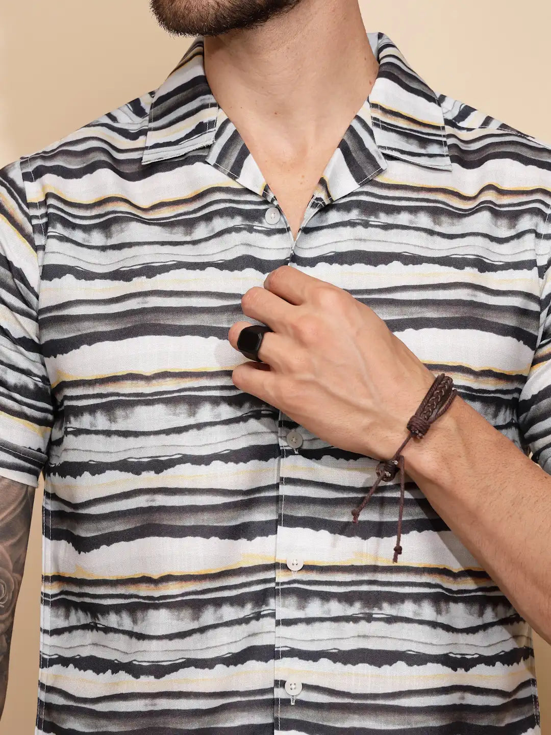 Multicolor Rayon Regular Fit Shirt For Men - Global Republic