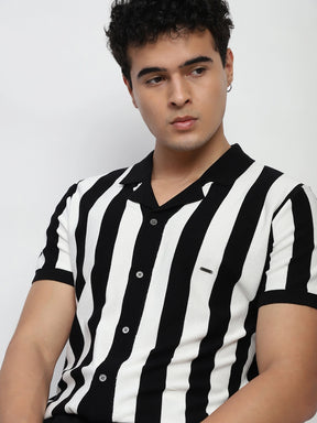 Monochrome Striped Viscose Shirt
