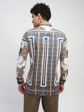 Abstract Animal Print Cotton Shirt