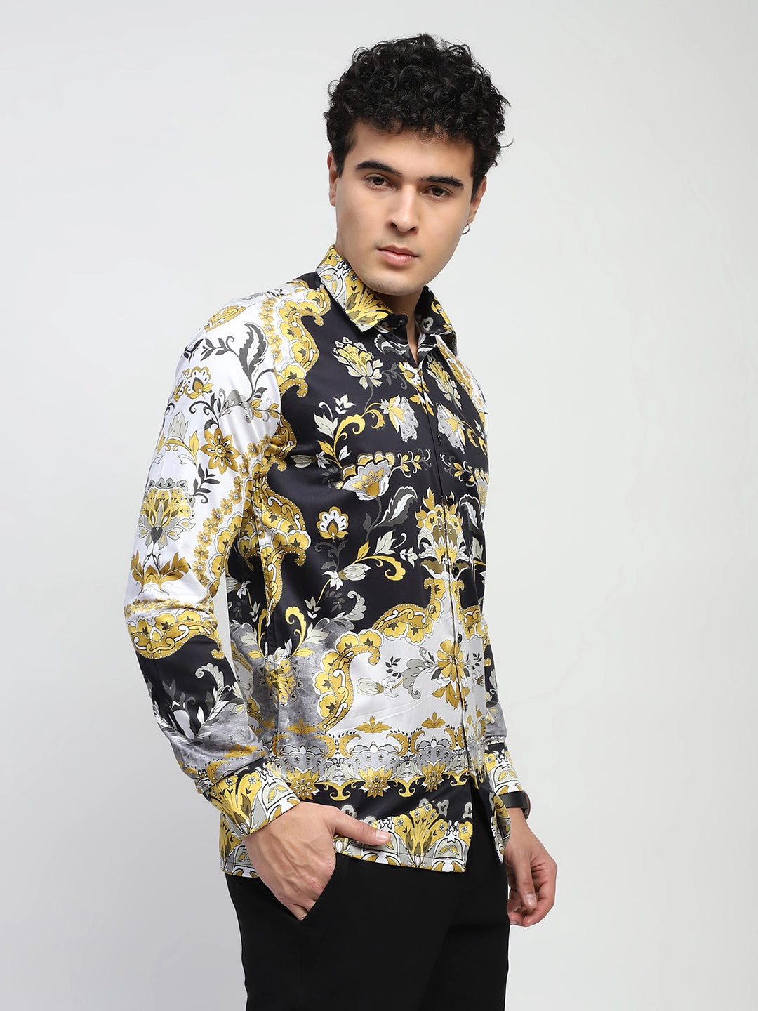 Tropical Print Cotton Shirt